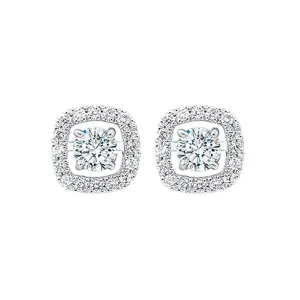 14KT White Gold & Diamond Classic Book Jackets Fashion Earrings  - 1/5 ctw