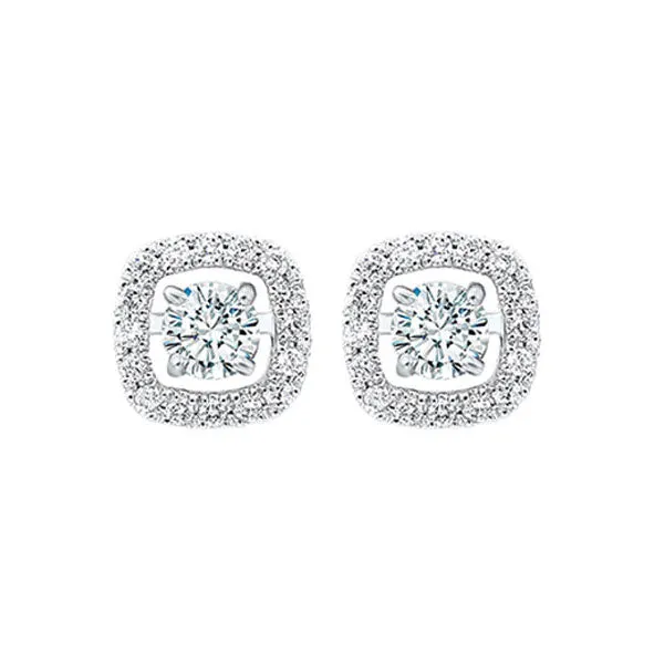 14KT White Gold & Diamond Classic Book Jackets Fashion Earrings  - 1/5 ctw