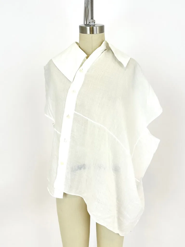 2013 Junya Watanabe Linen Asymmetrical Blouse