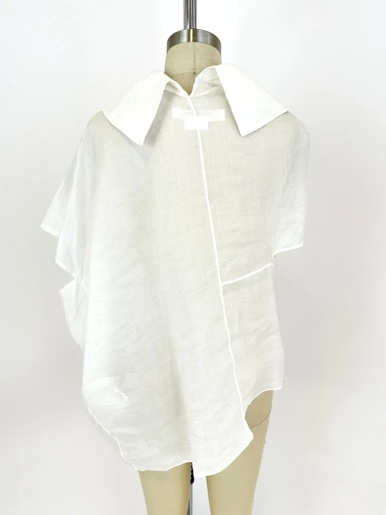 2013 Junya Watanabe Linen Asymmetrical Blouse