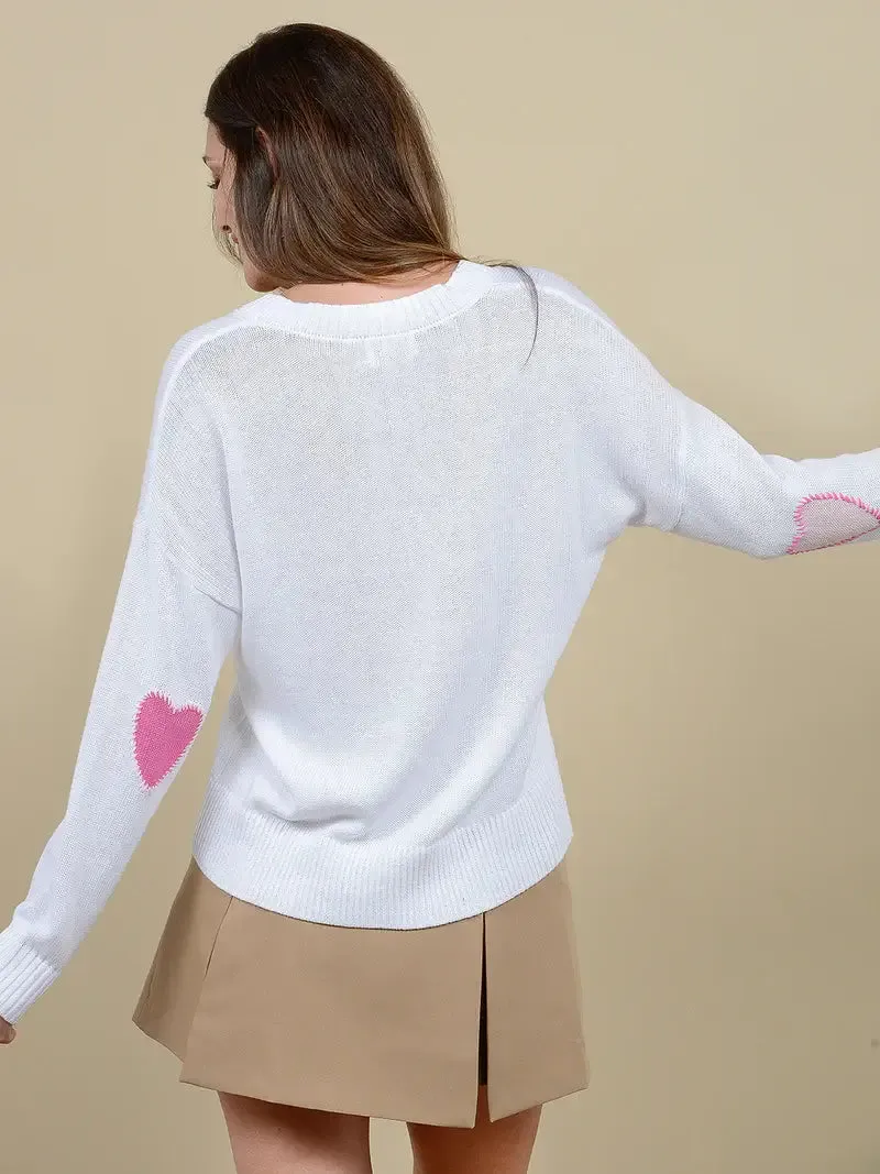 27 Miles Malibu - Cherise Sweater in Cloud white