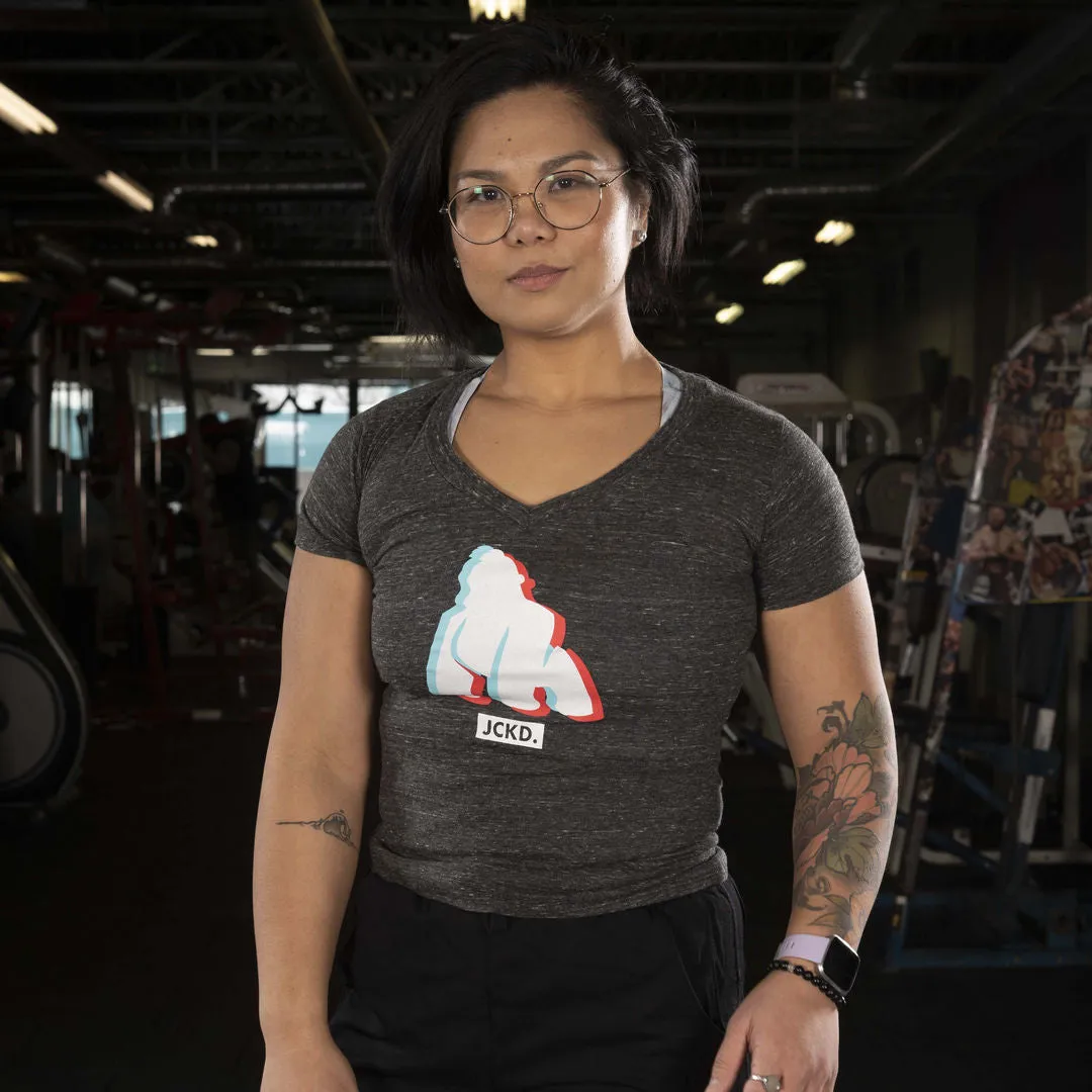 3D JCKD V-neck Tee - Heather Grey (Women's)