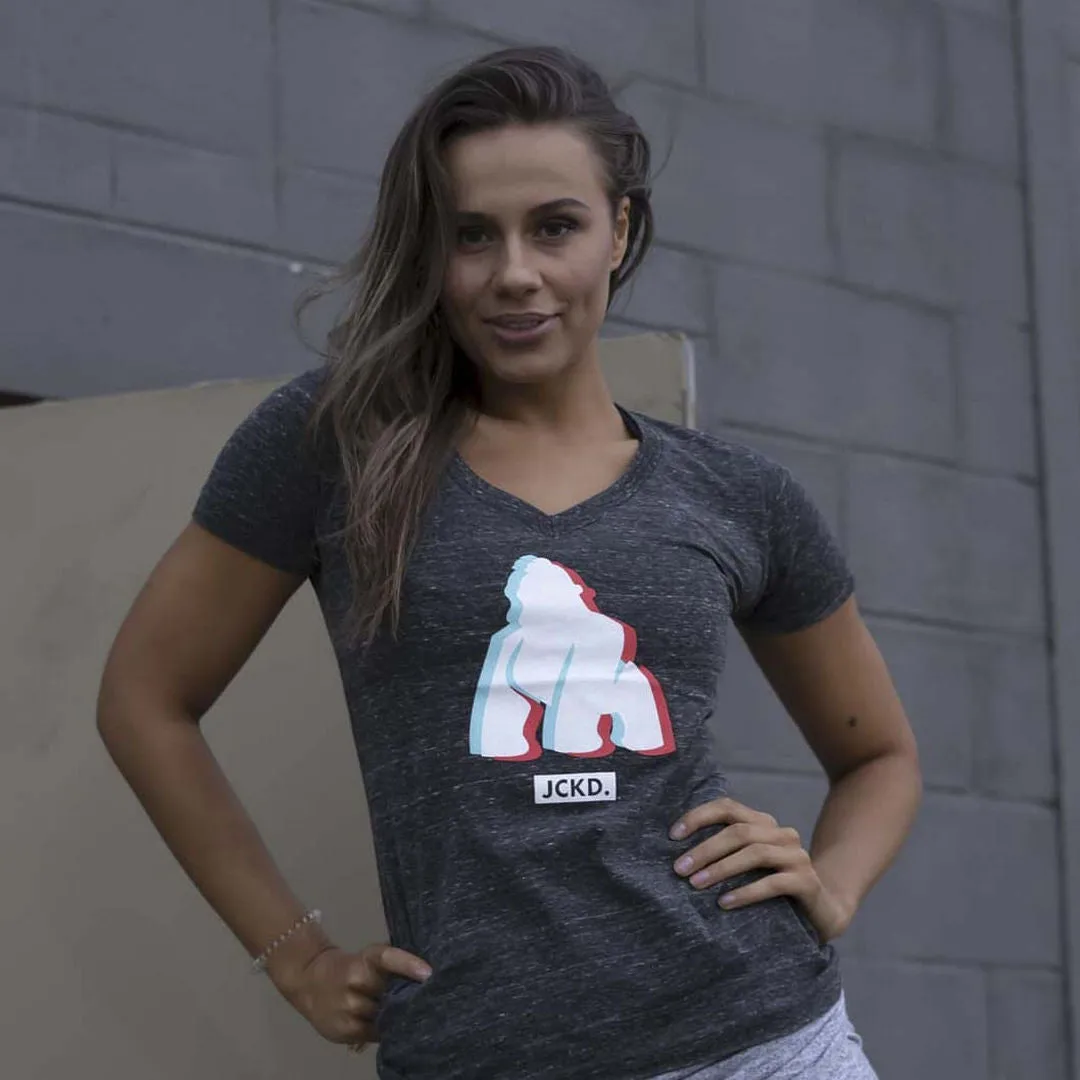 3D JCKD V-neck Tee - Heather Grey (Women's)