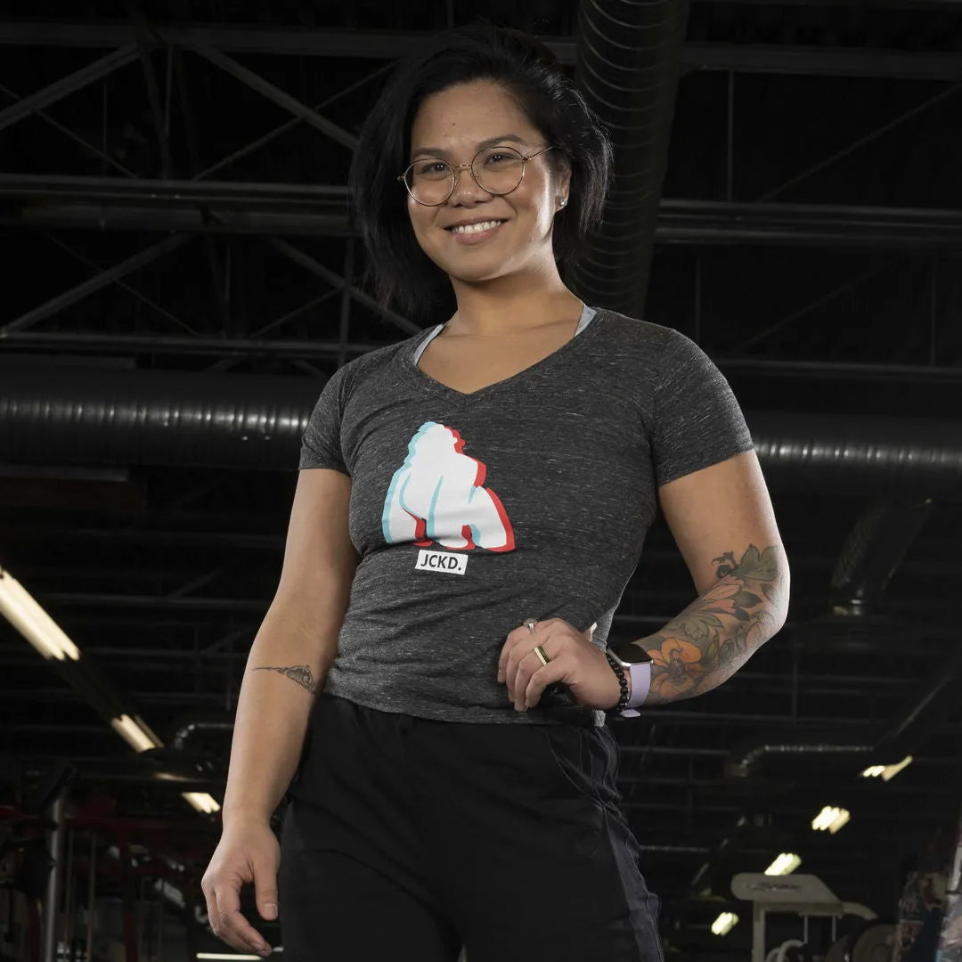 3D JCKD V-neck Tee - Heather Grey (Women's)