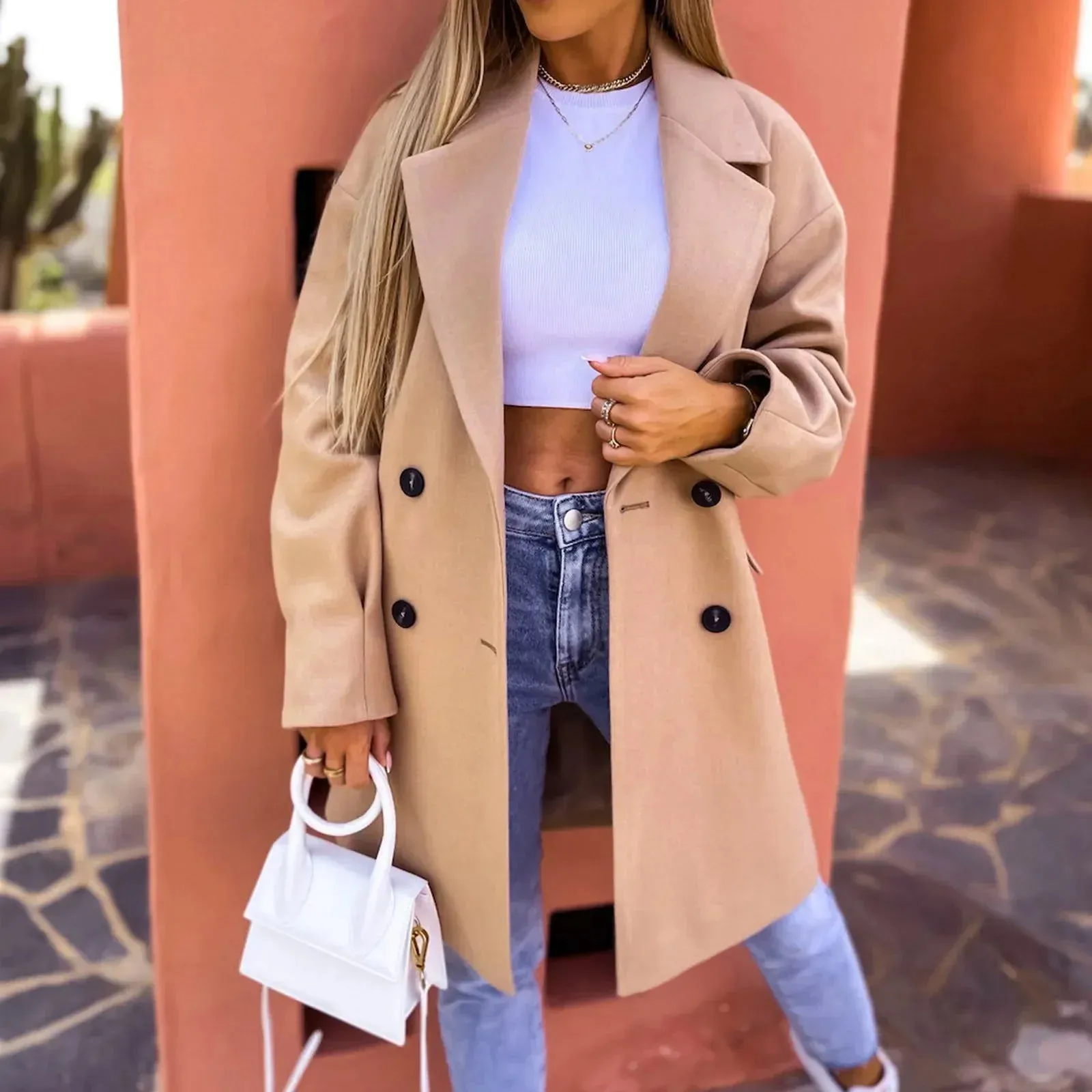 Alison - Stilvoller Mid-Length Trenchcoat