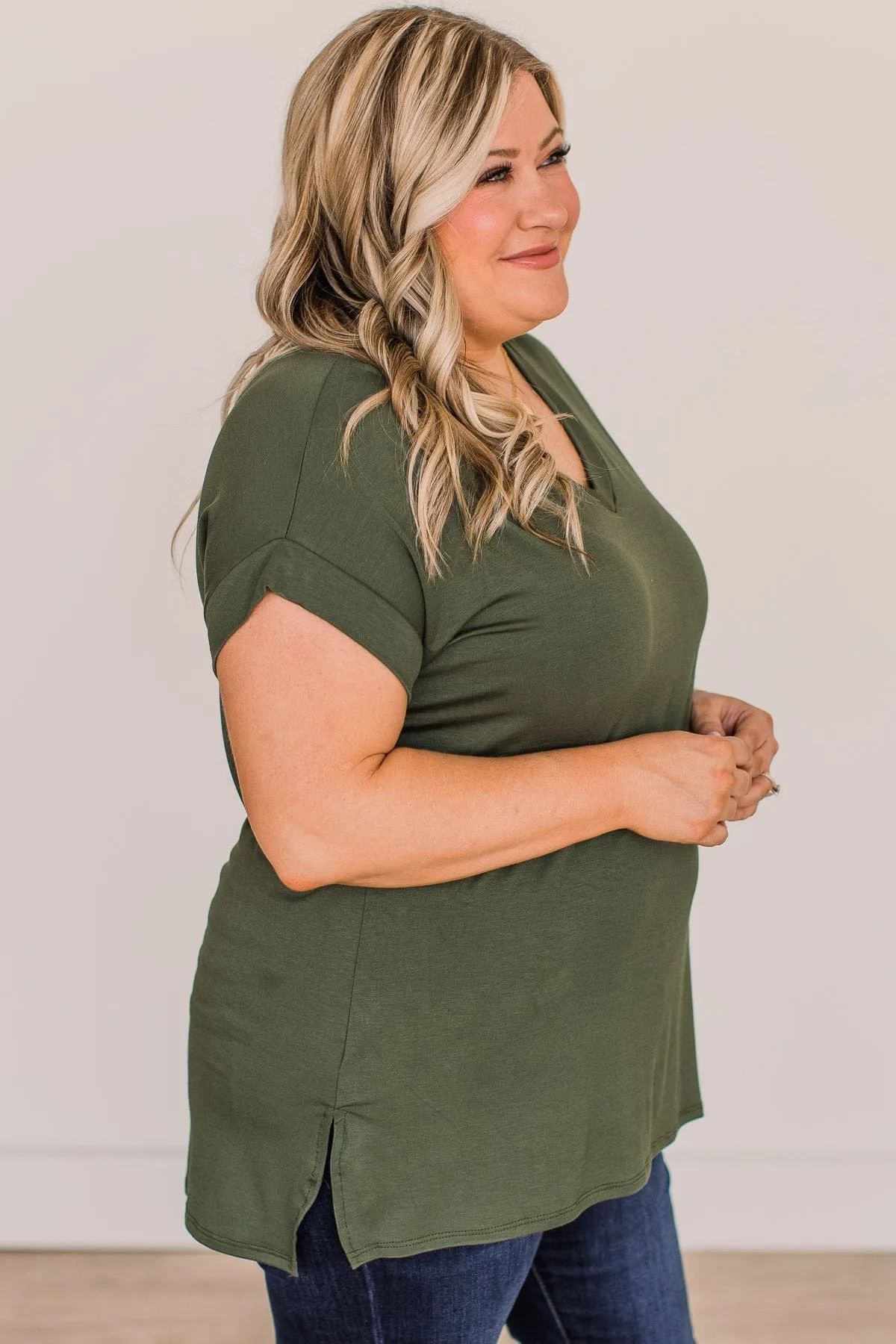 All Your Own Short Sleeve Top- Dark Olive