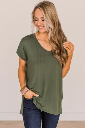 All Your Own Short Sleeve Top- Dark Olive