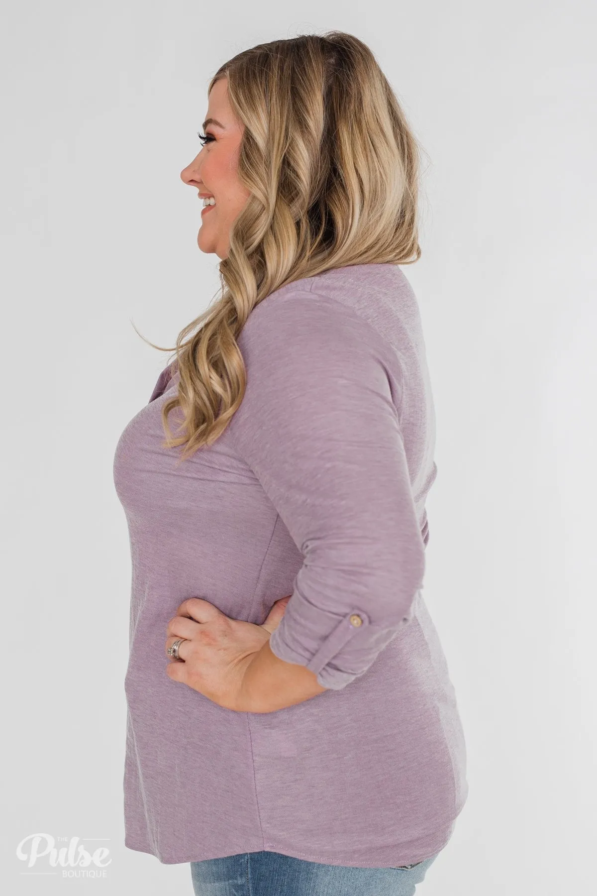 Always Be True V-Neck Top - Purple