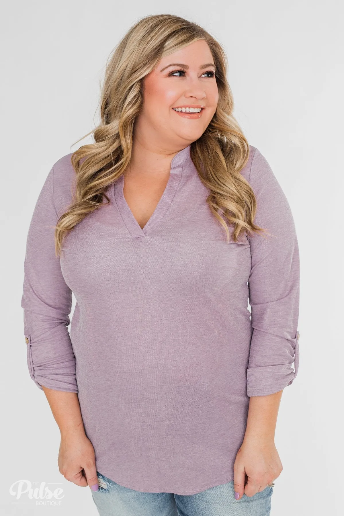Always Be True V-Neck Top - Purple