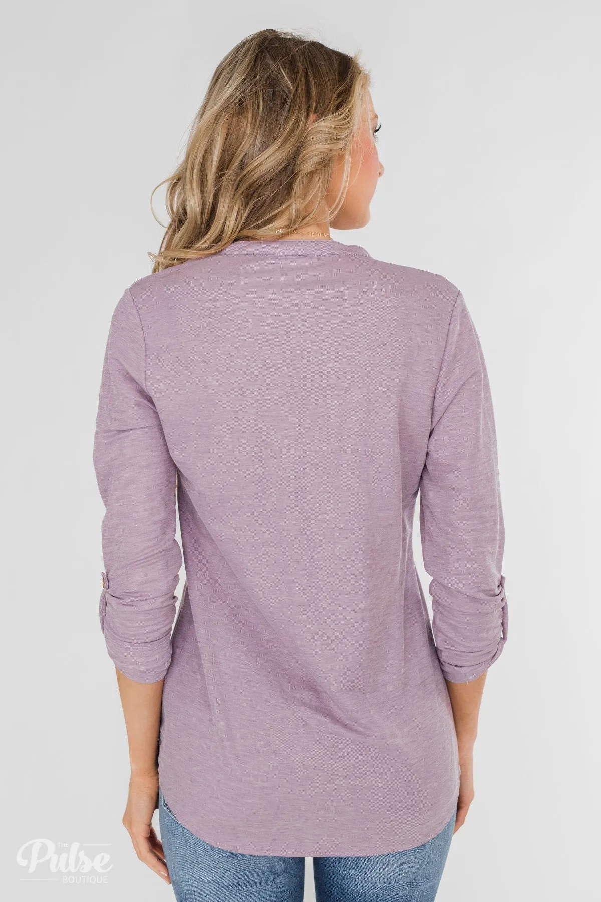 Always Be True V-Neck Top - Purple