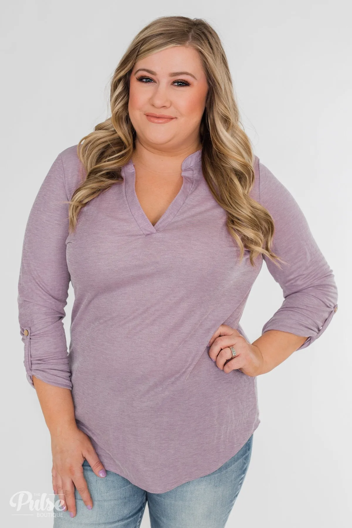 Always Be True V-Neck Top - Purple