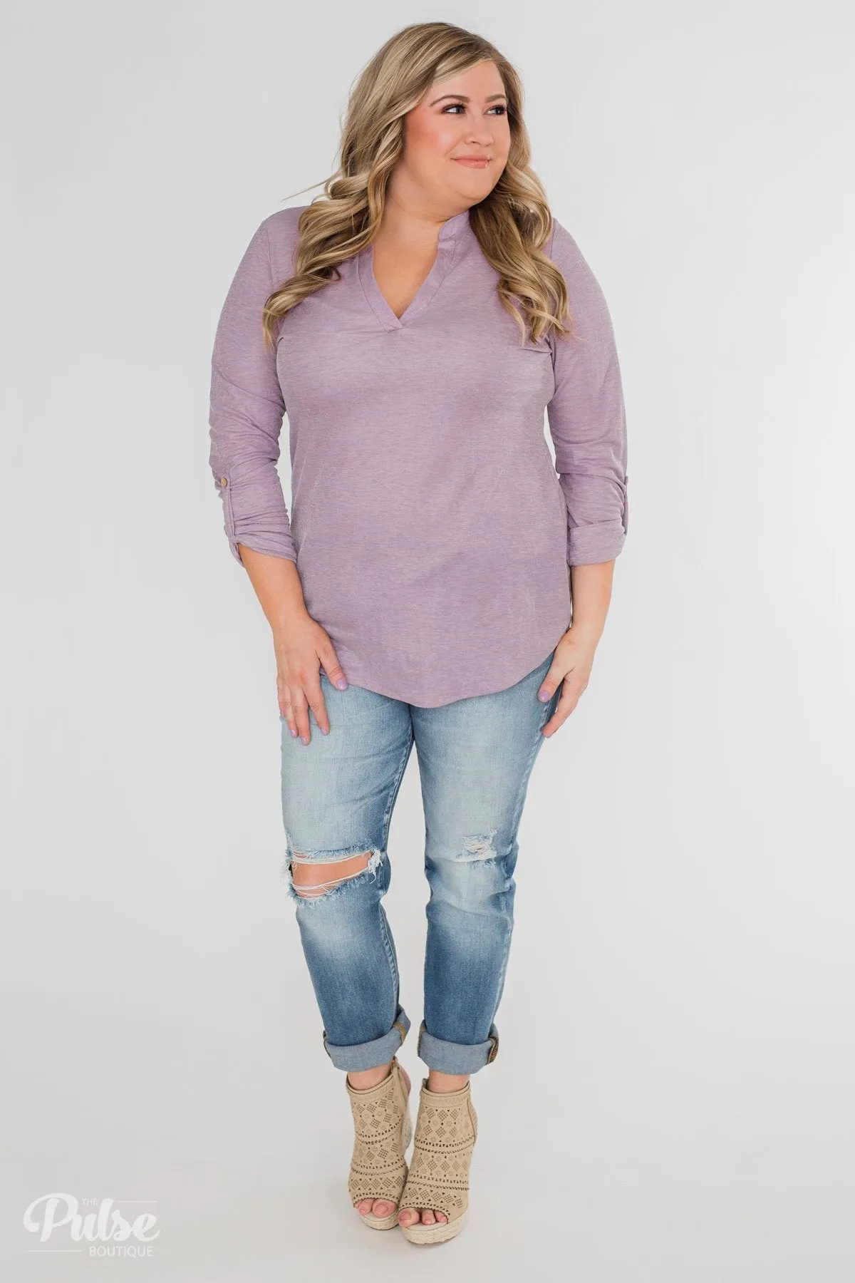 Always Be True V-Neck Top - Purple