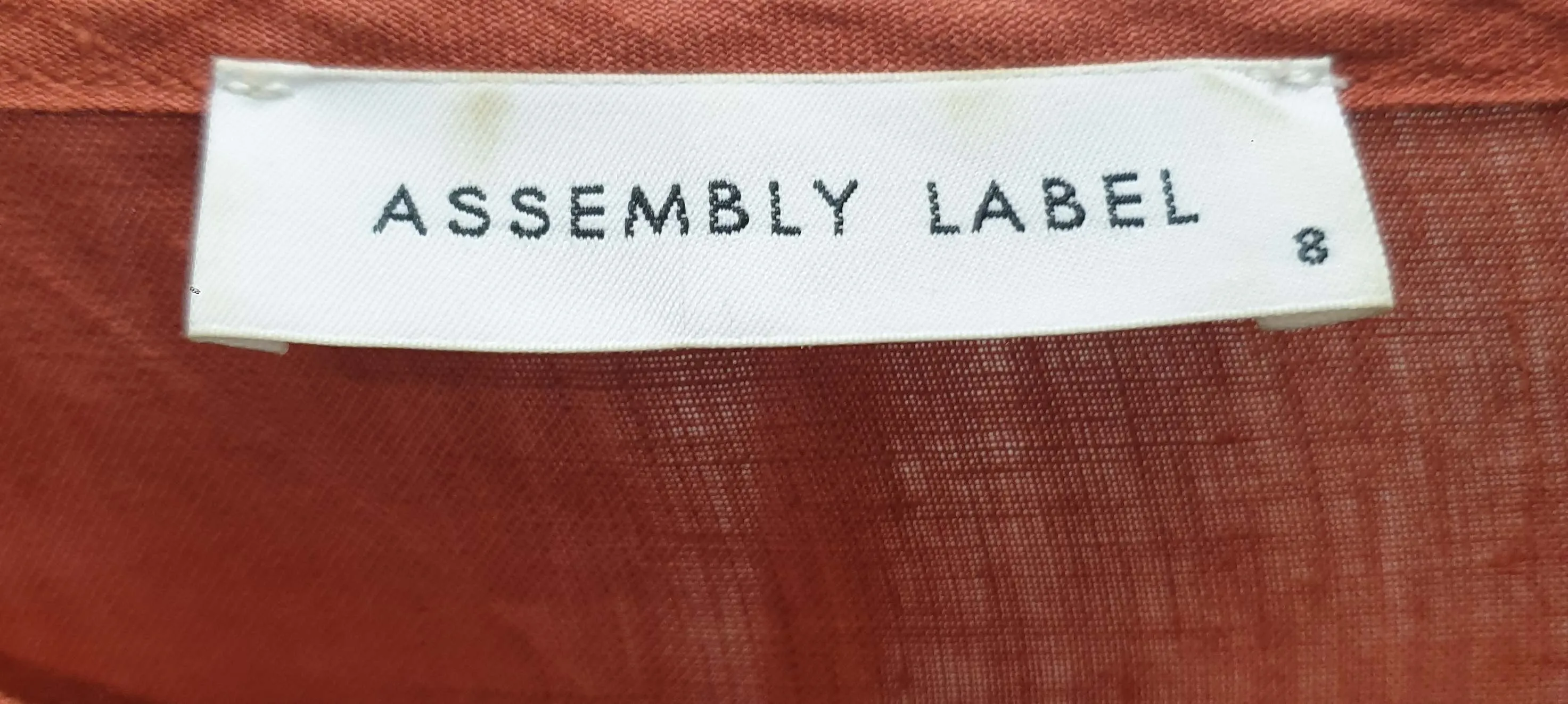 Assembly Label red linen half sleeve top