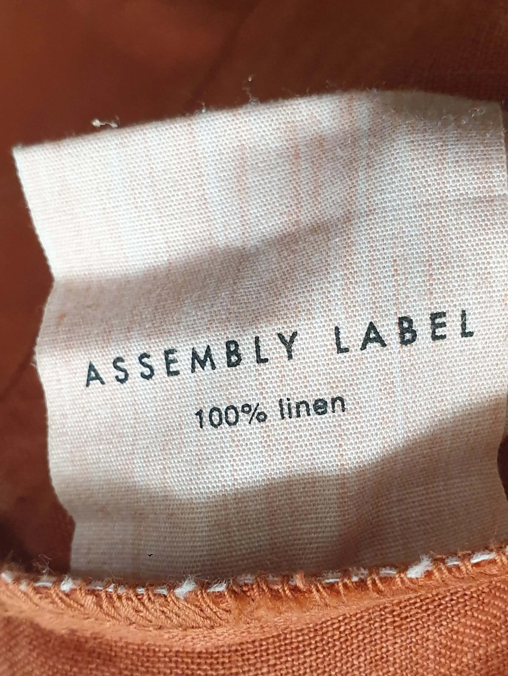 Assembly Label red linen half sleeve top