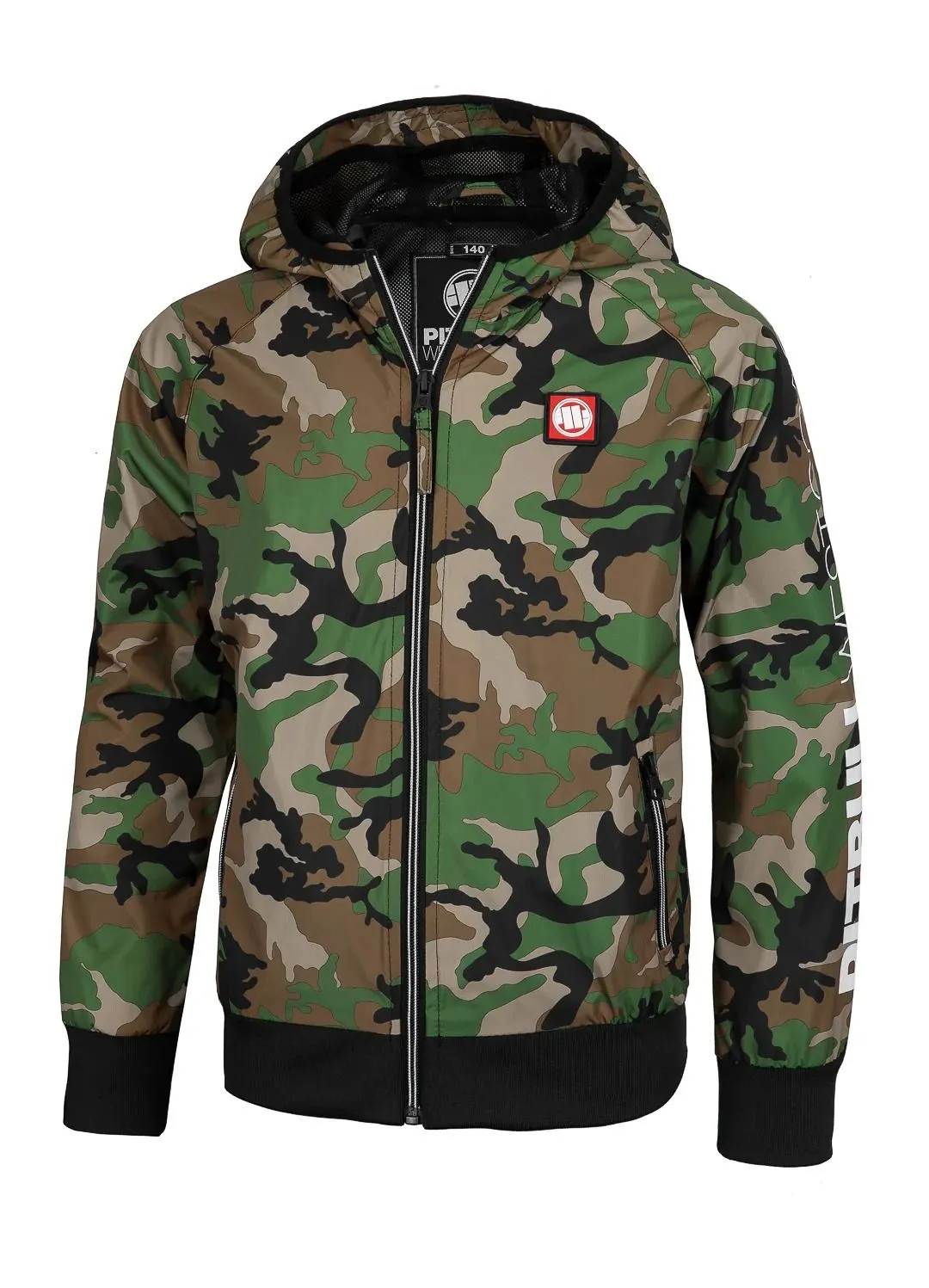 Athletic Sleeve Junior Hooded Jacket - Woodland Camo