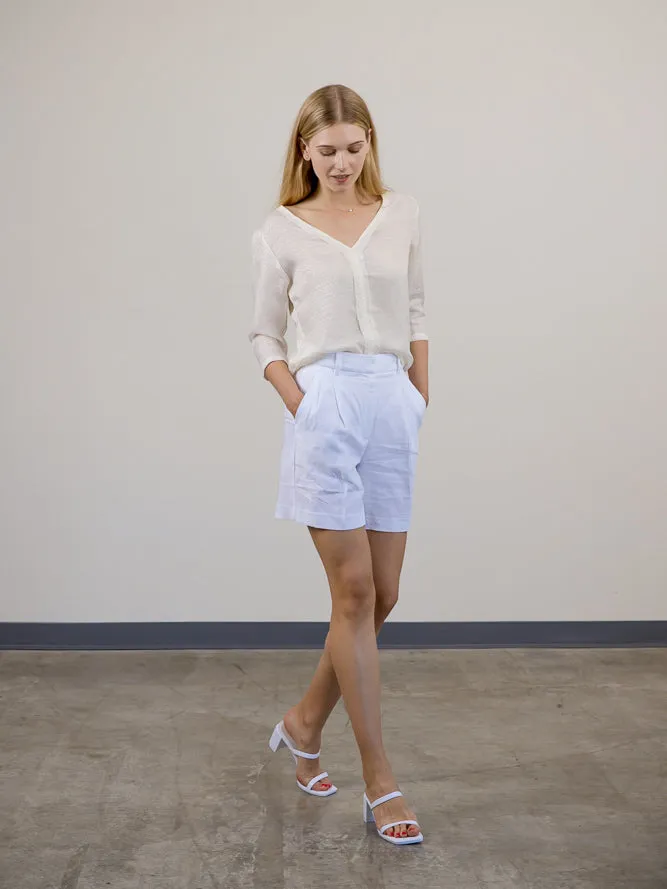 Ava V-Neck Blouse Ivory