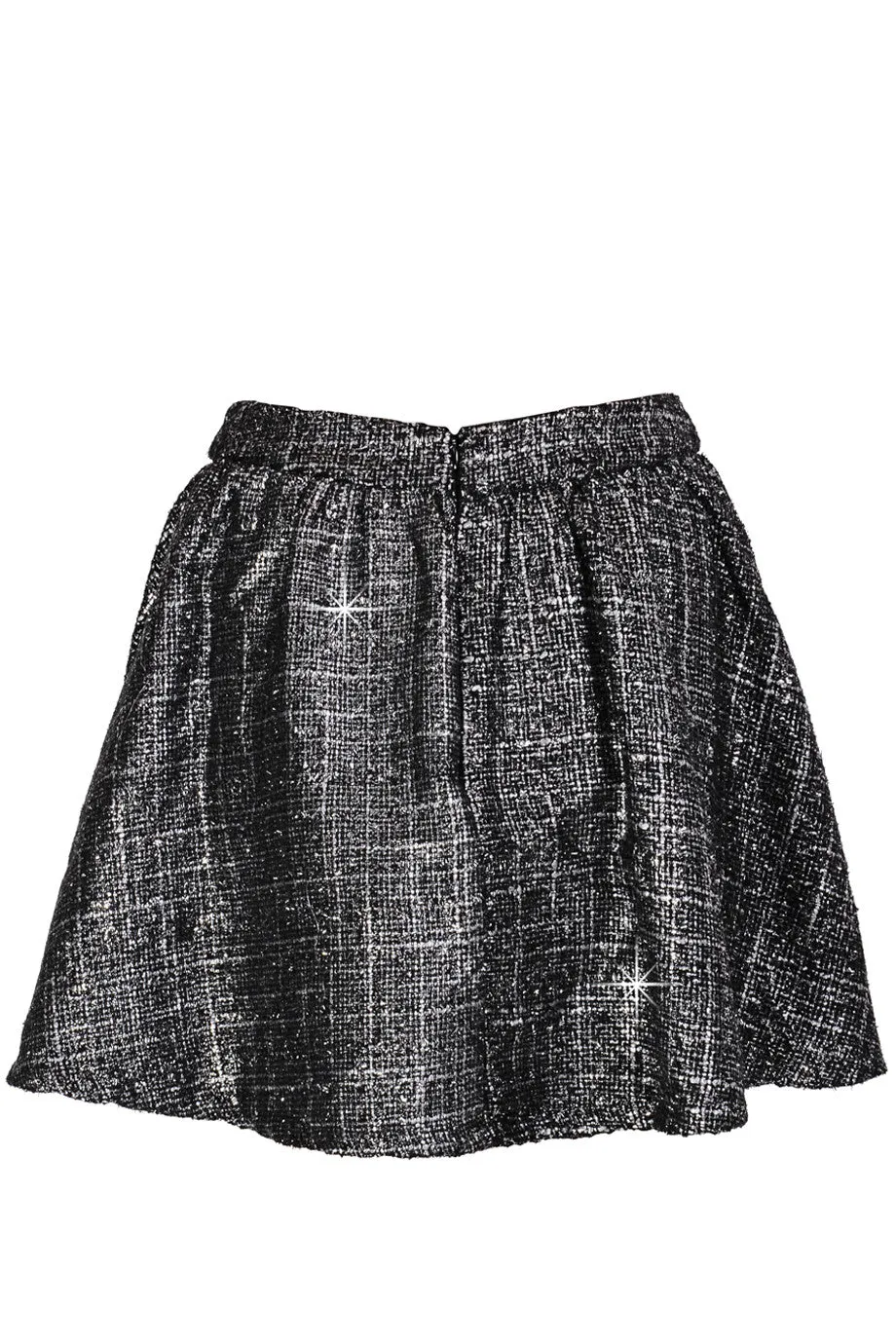 AZELIN Metallic Grey Mini Skirt