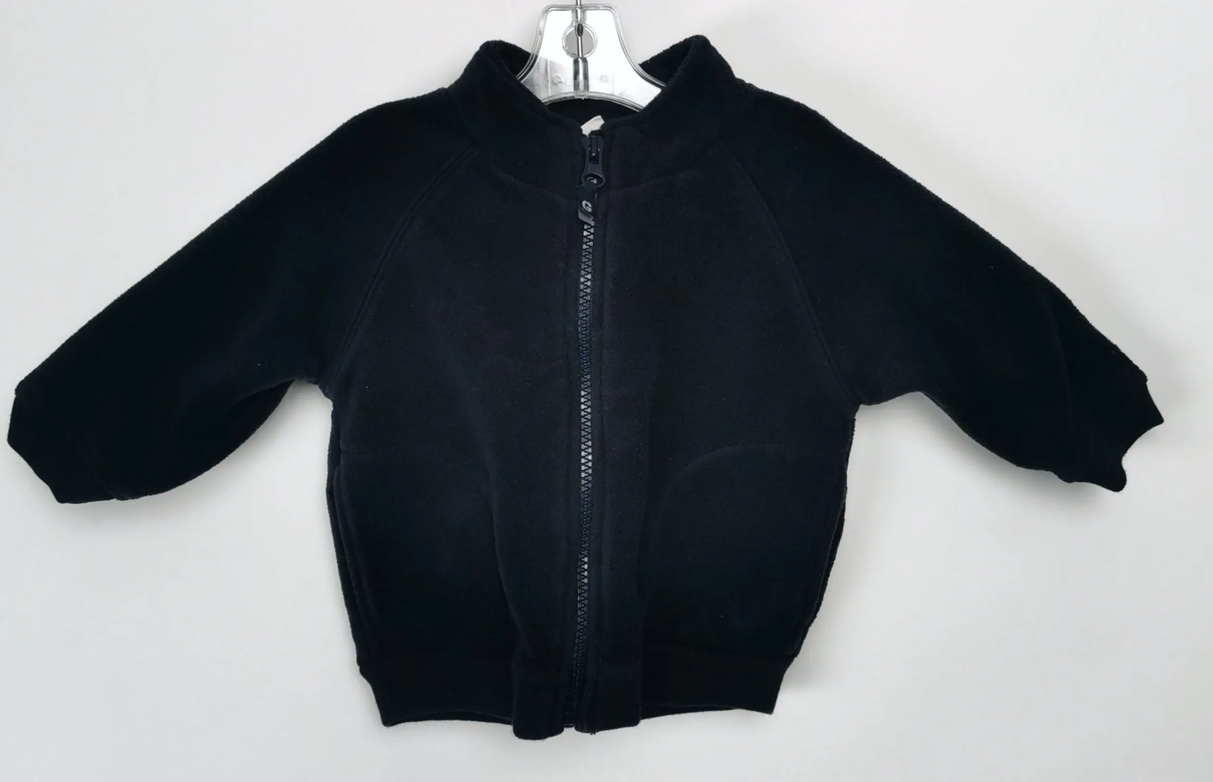 BABY BOY SIZE 3/6 MONTHS - Baby GAP, Navy Blue Fleece Zippered Jacket EUC B30