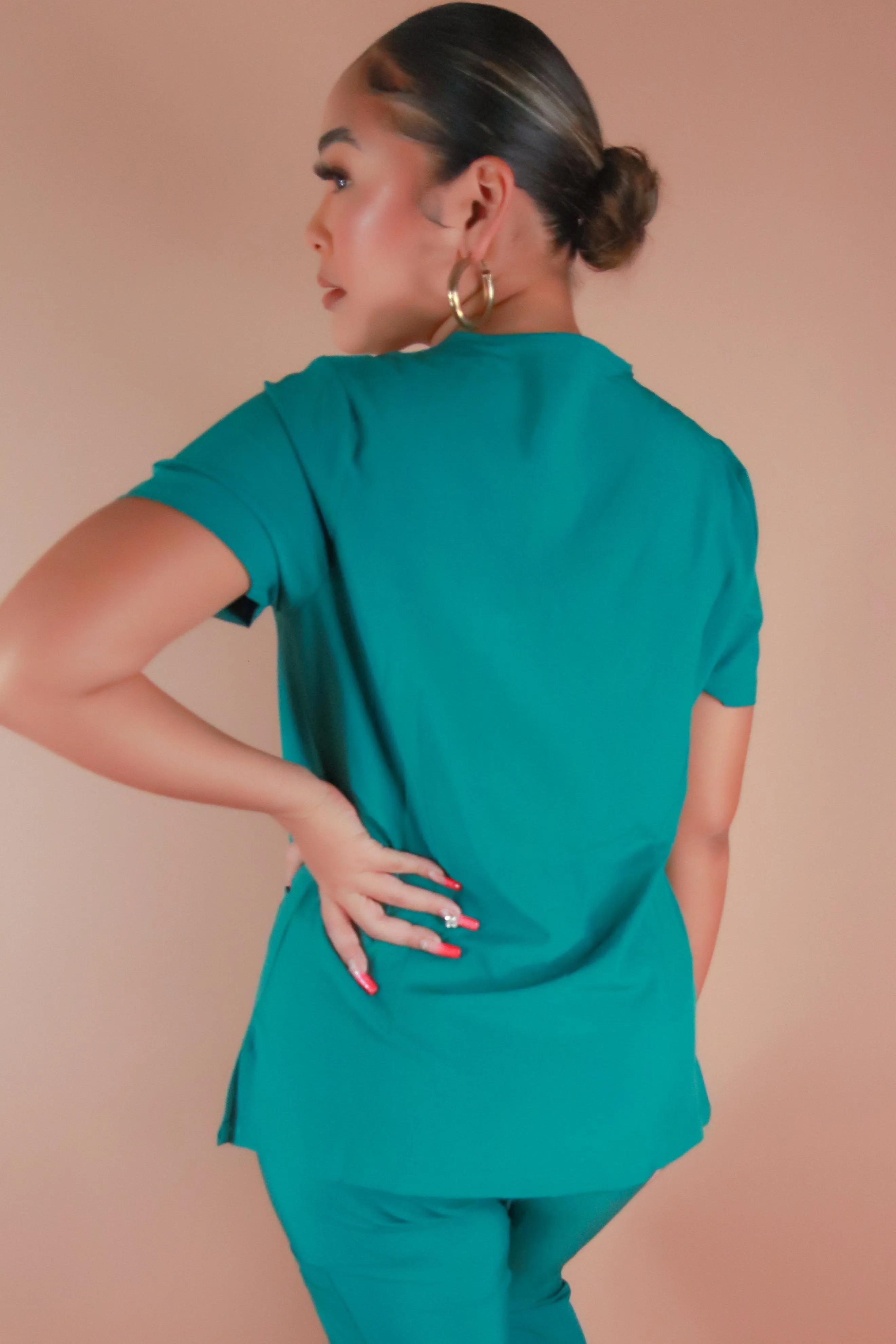 BE PATIENT WITH ME SCRUB TOP