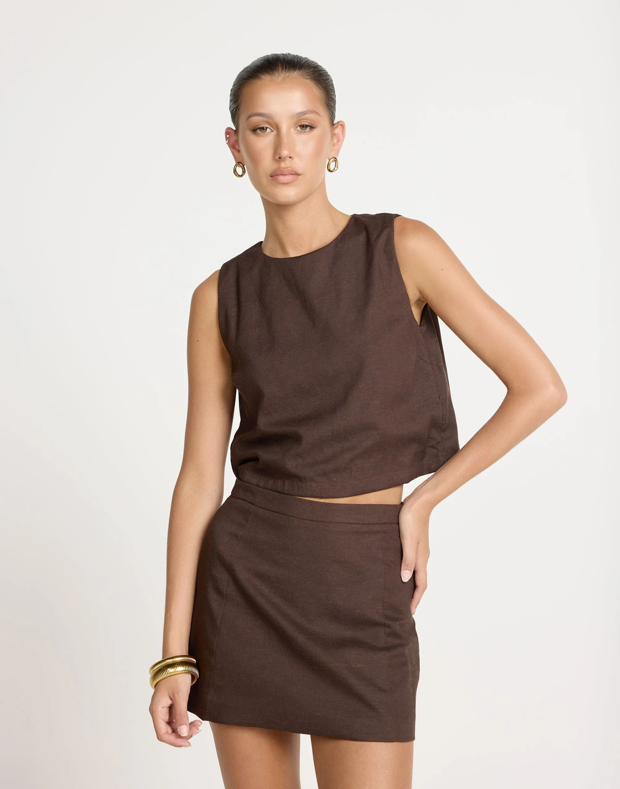 Beckett Mini Skirt (Chocolate)