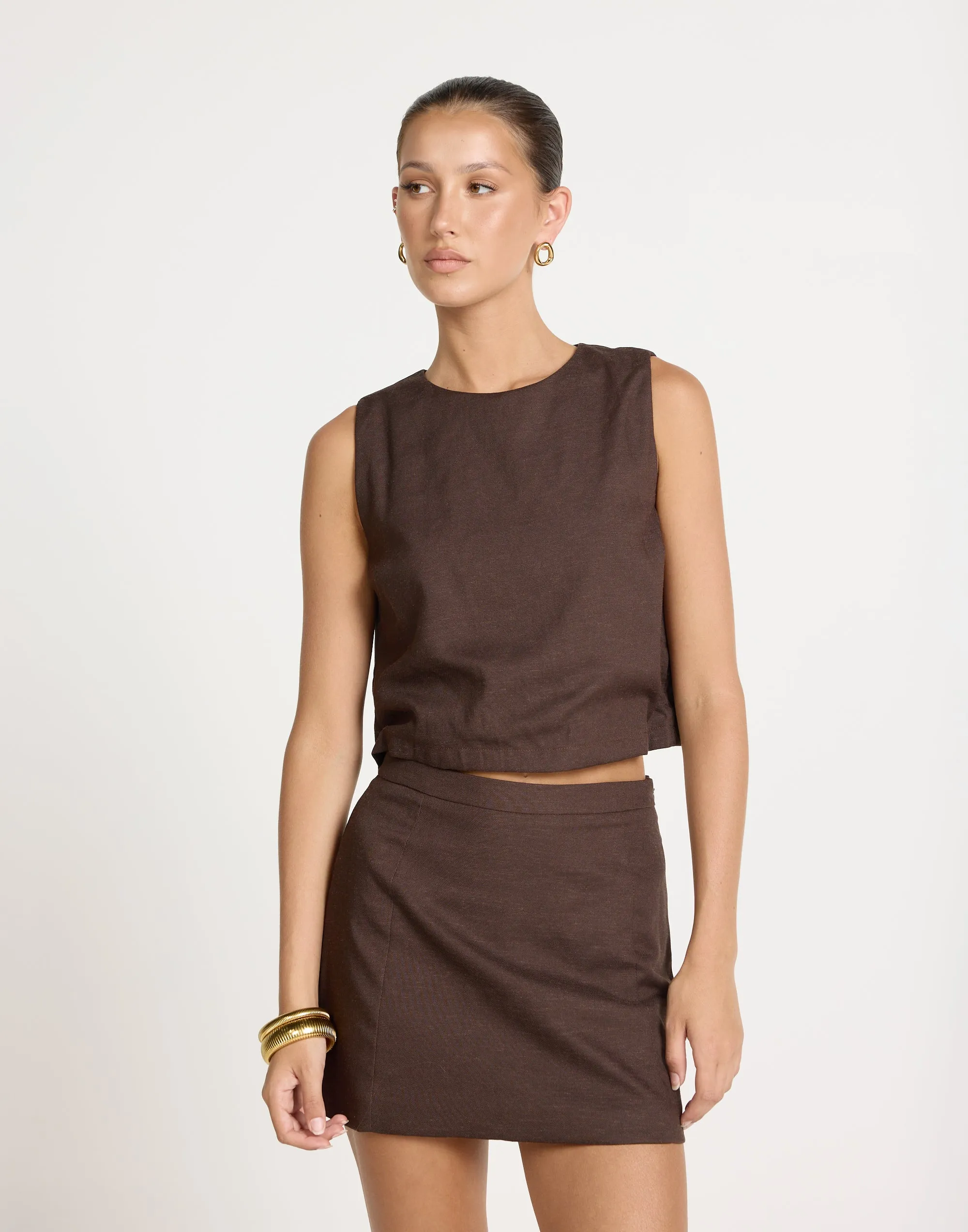 Beckett Mini Skirt (Chocolate)