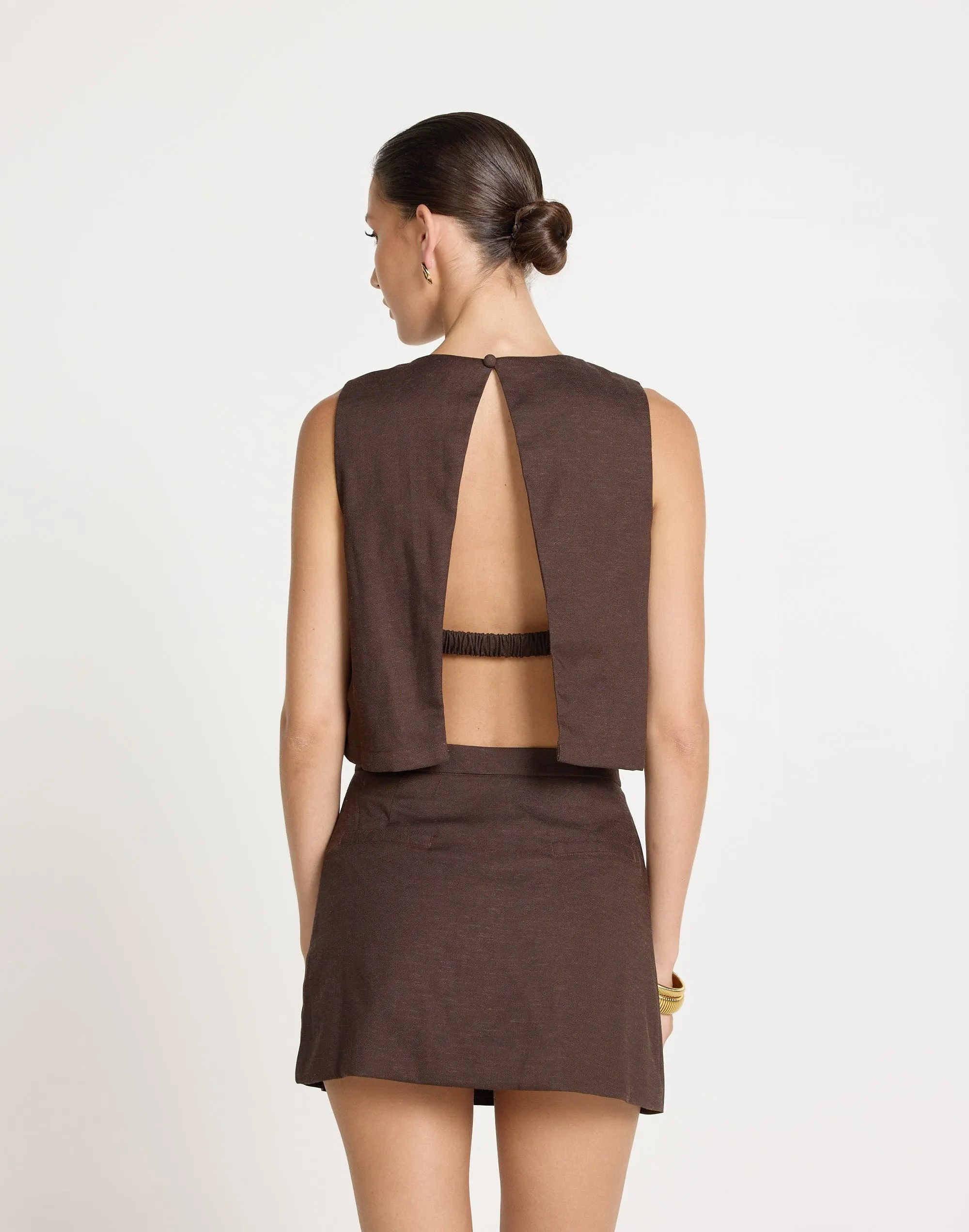 Beckett Mini Skirt (Chocolate)
