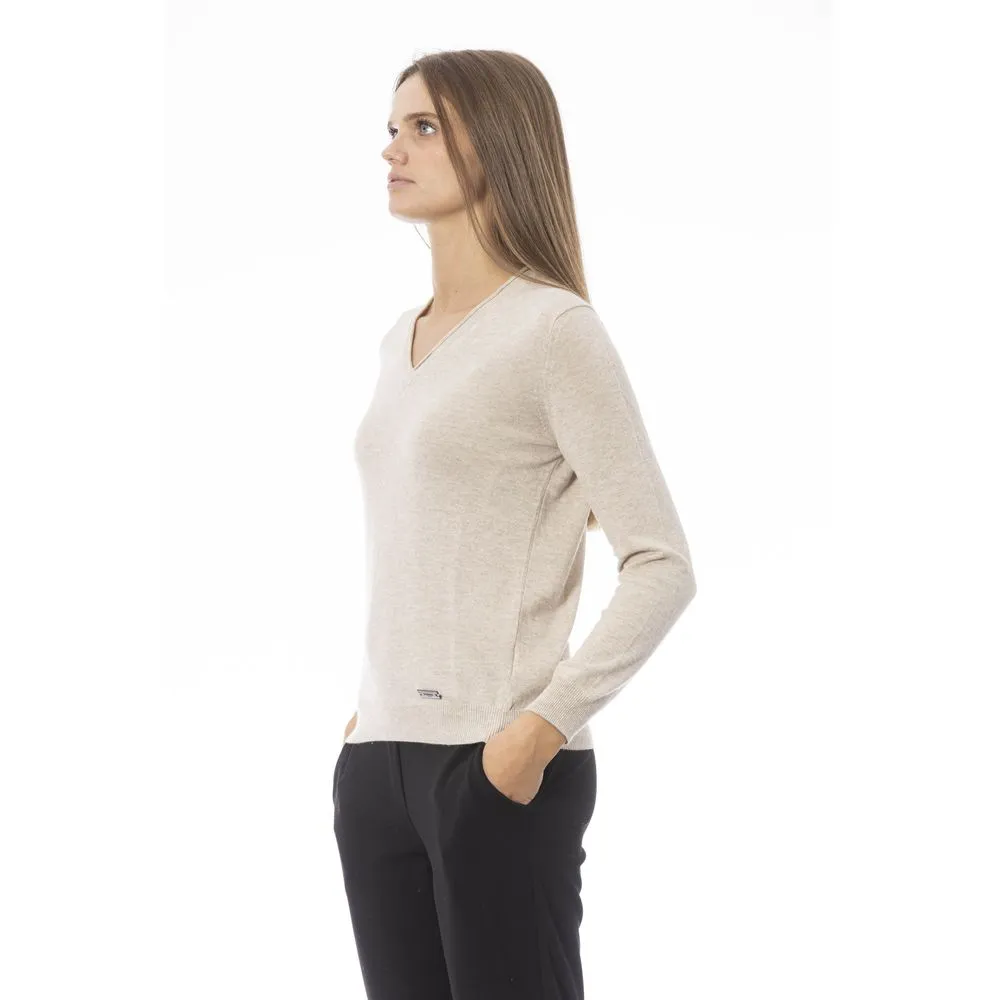 Beige Cashmere Women Sweater