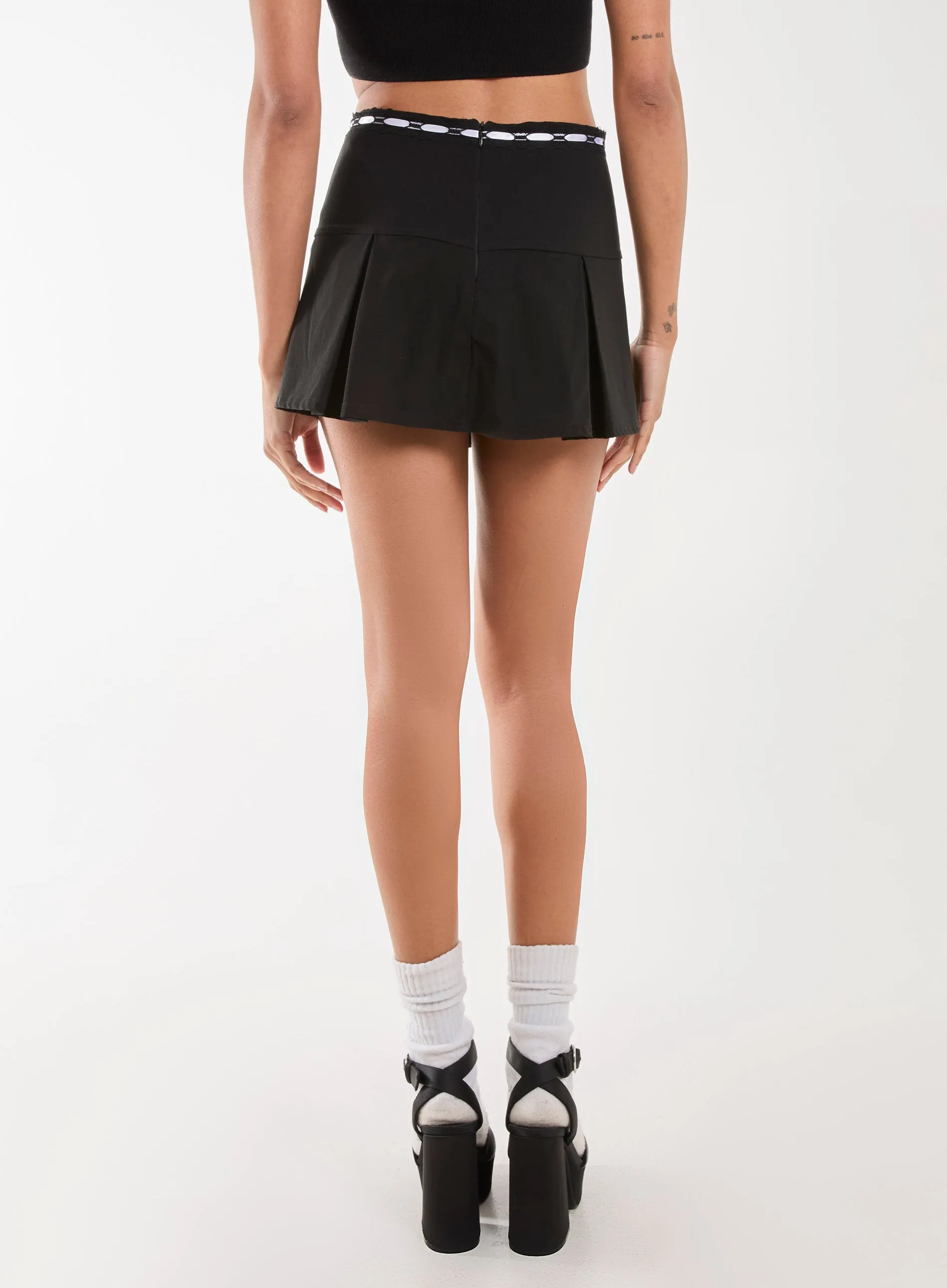 Bengaline Bow Detail Mini Skirt