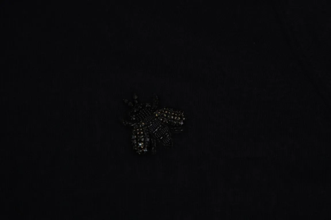Blue Cashmere Royal Bee Crystal Sweater