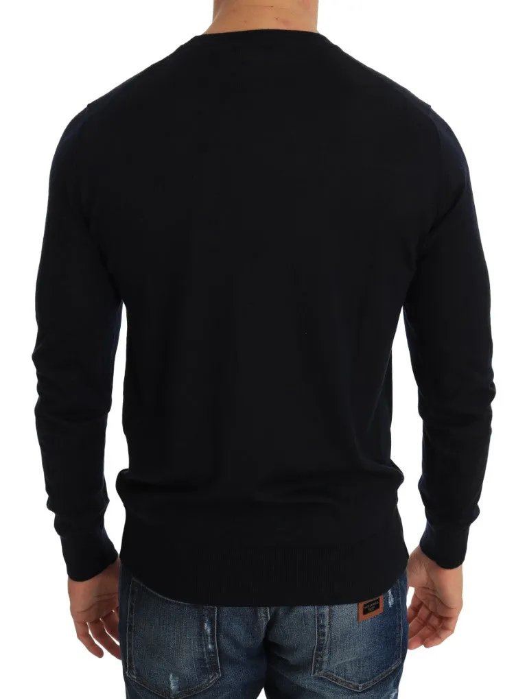 Blue Cashmere Royal Bee Crystal Sweater