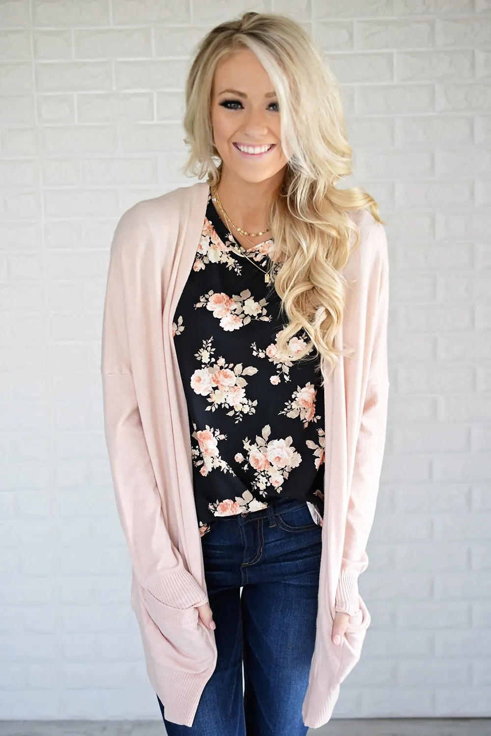 Blush V-Back Cardigan