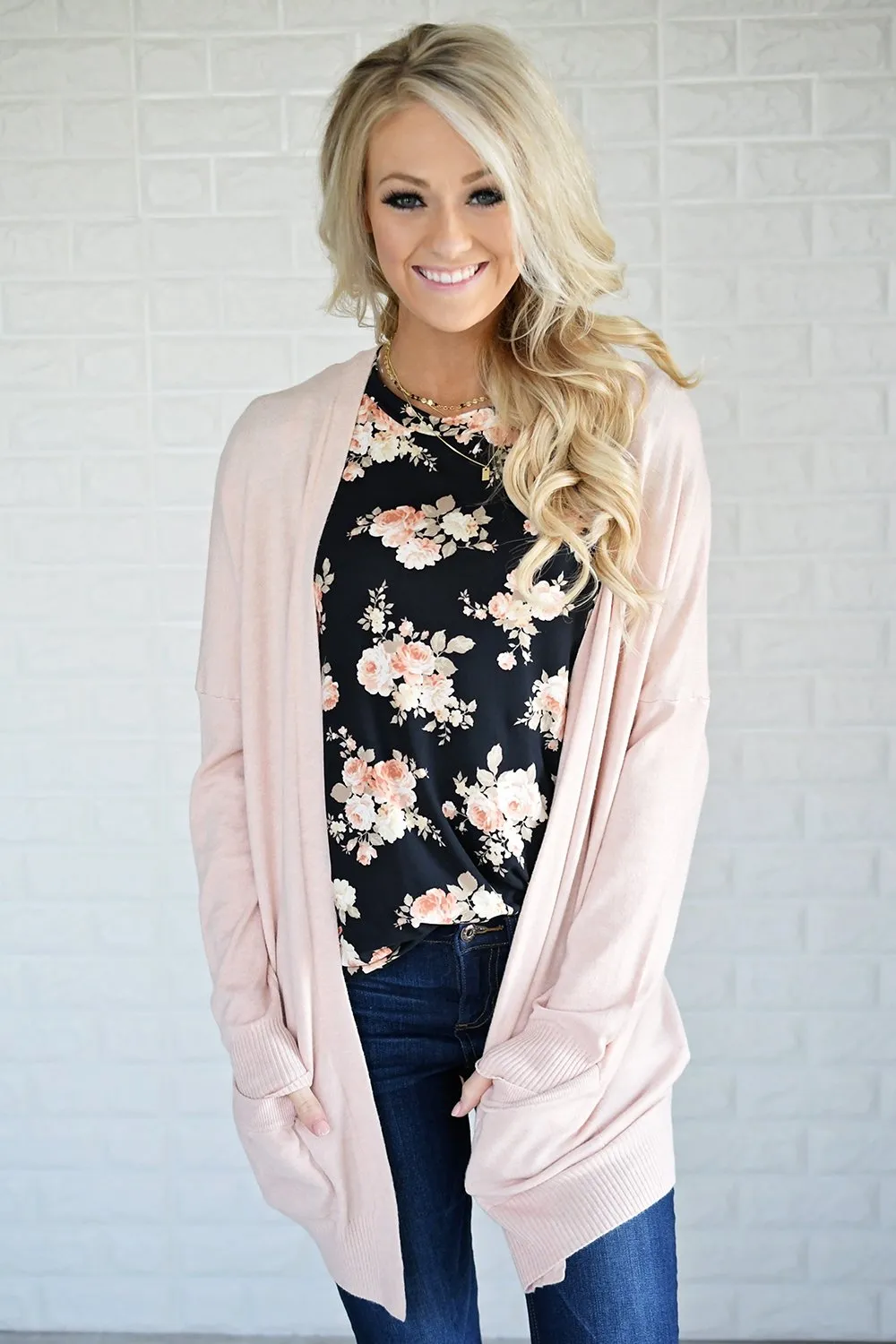 Blush V-Back Cardigan