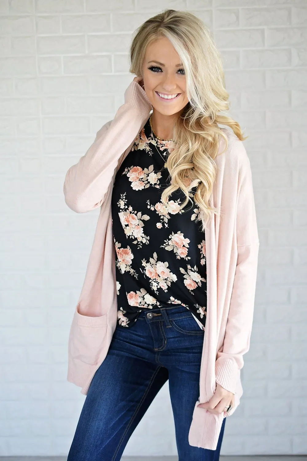 Blush V-Back Cardigan
