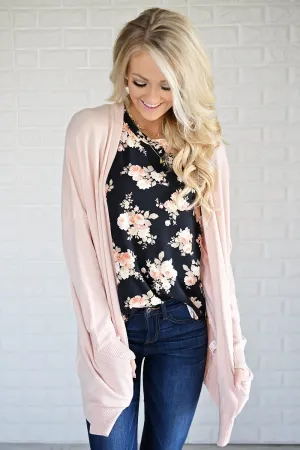 Blush V-Back Cardigan