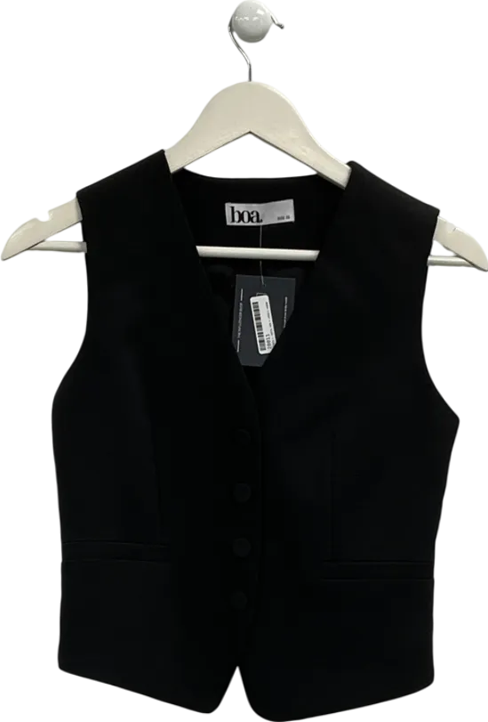 BOA Black Classic Tailored Waistcoat UK XS