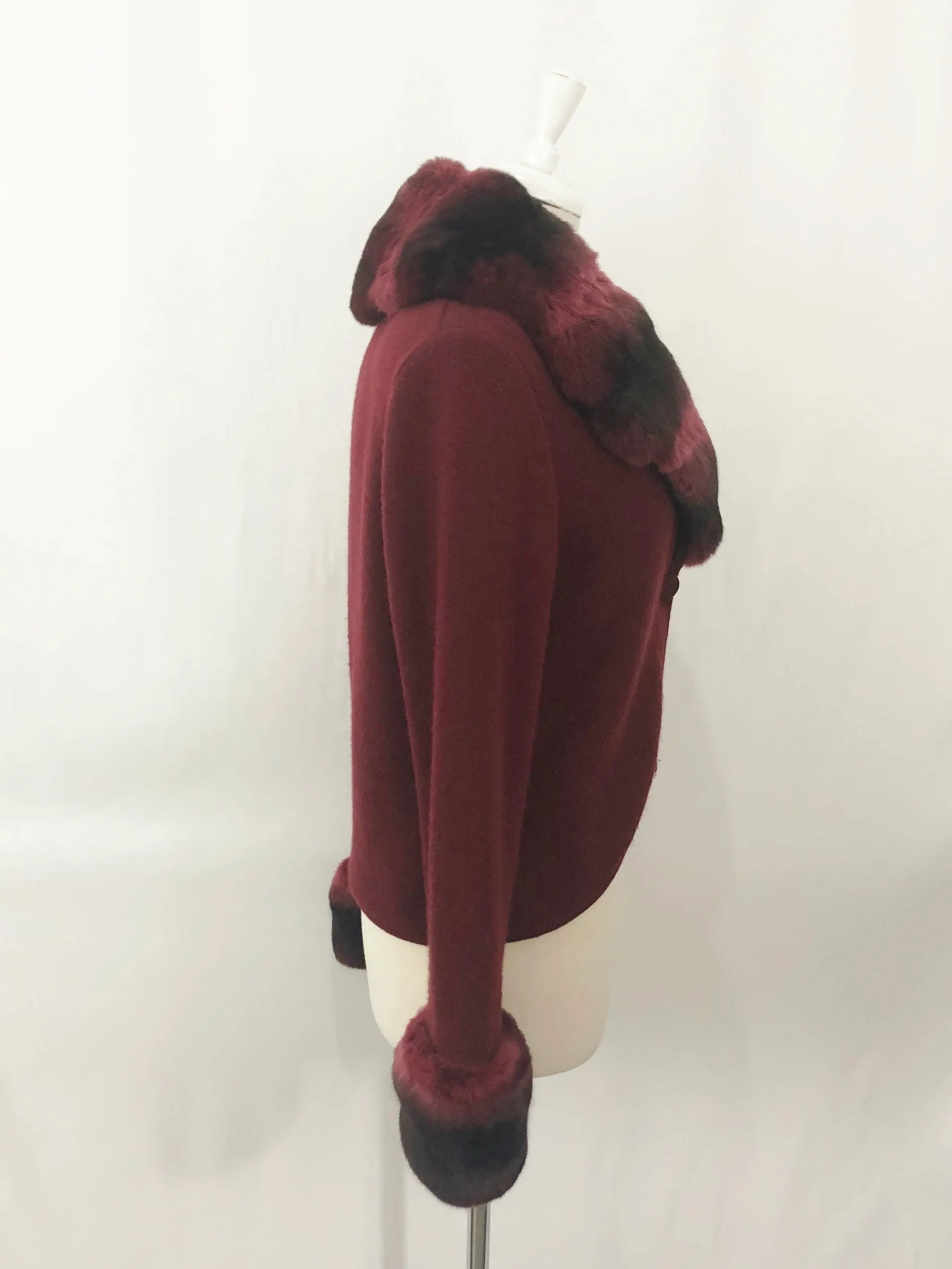 Buonuomo Fur Trim Cashmere Sweater Set Size M