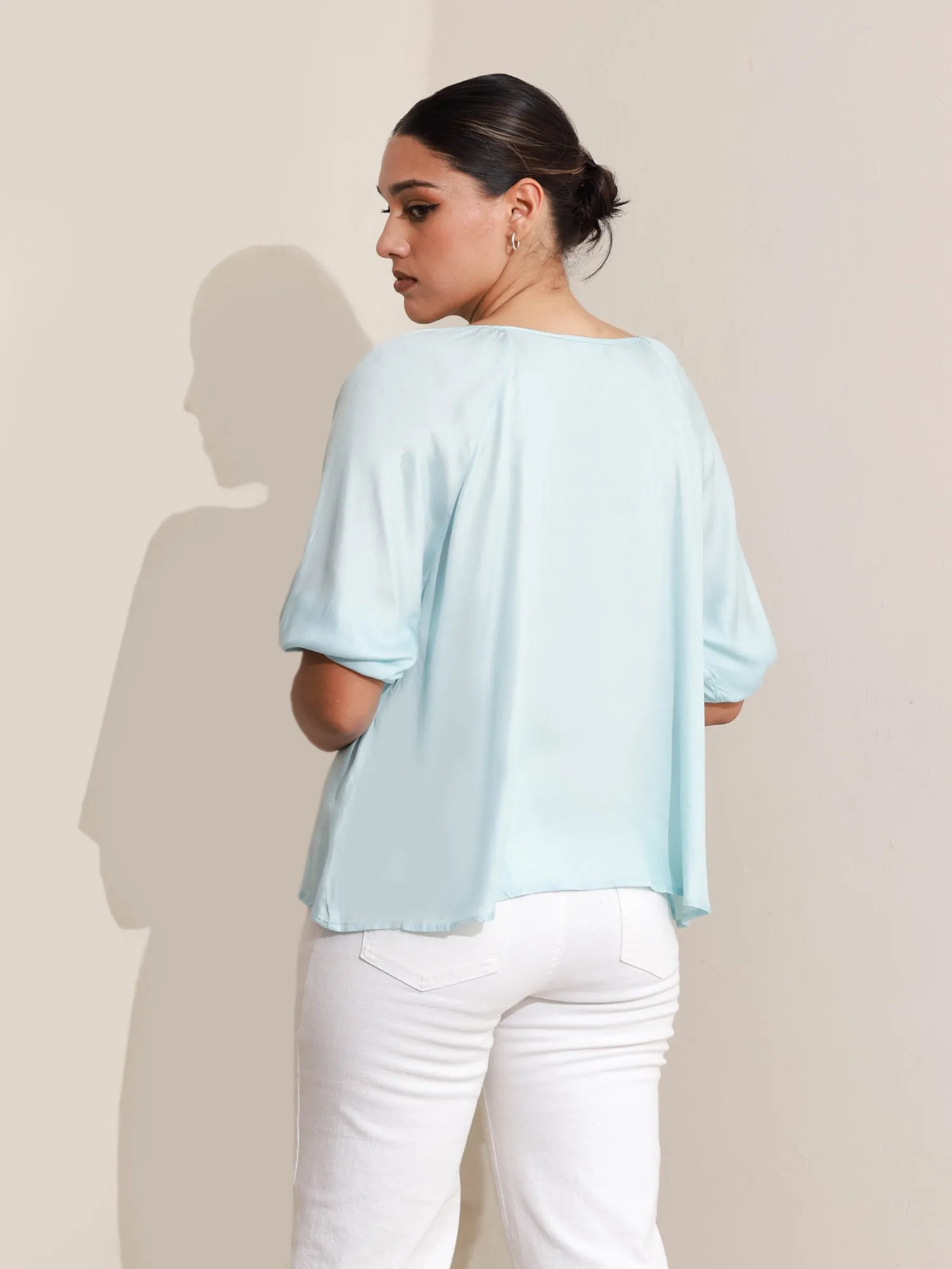 Button Down V-Neck  Top