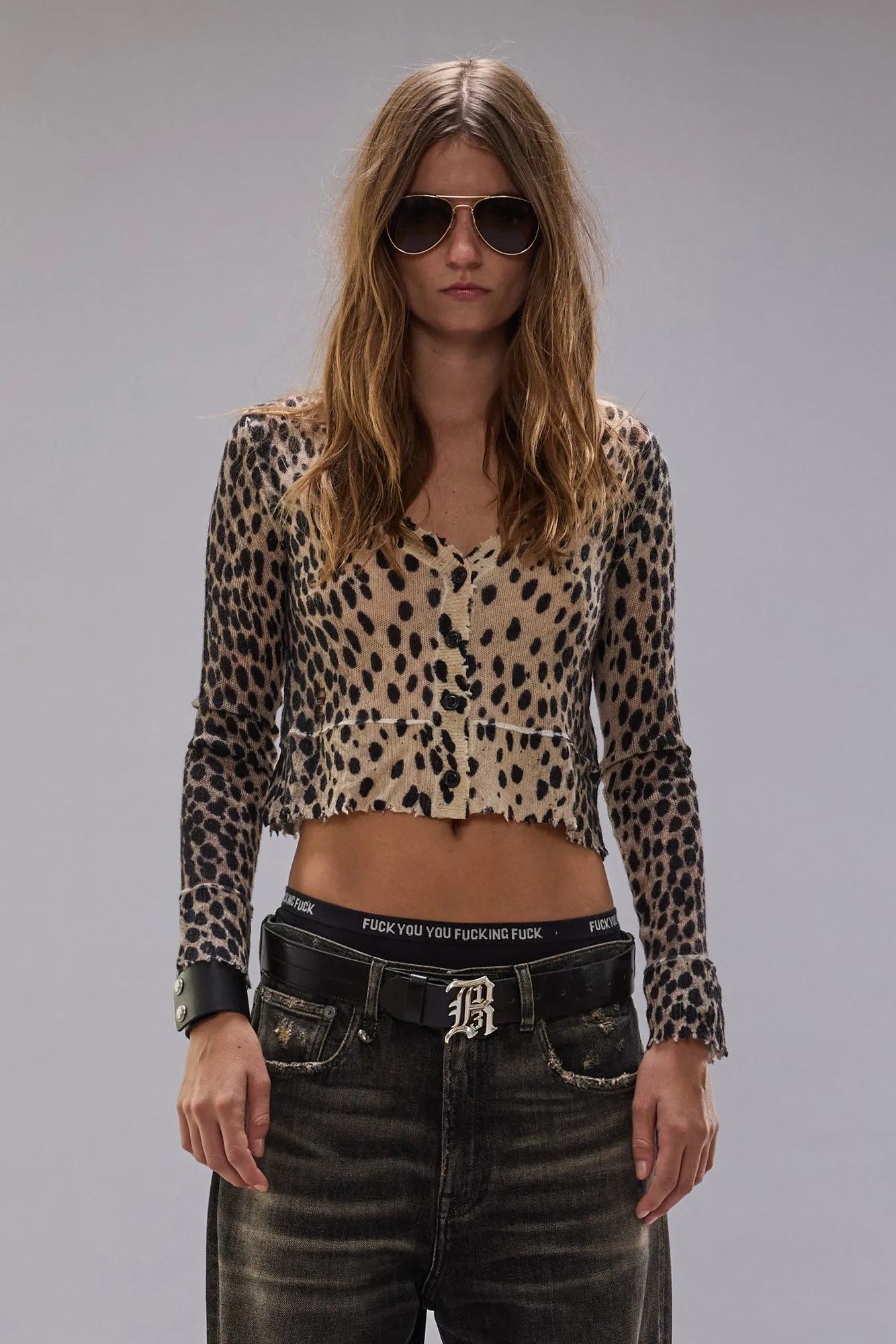 CASHMERE BABY CARDIGAN - CHEETAH