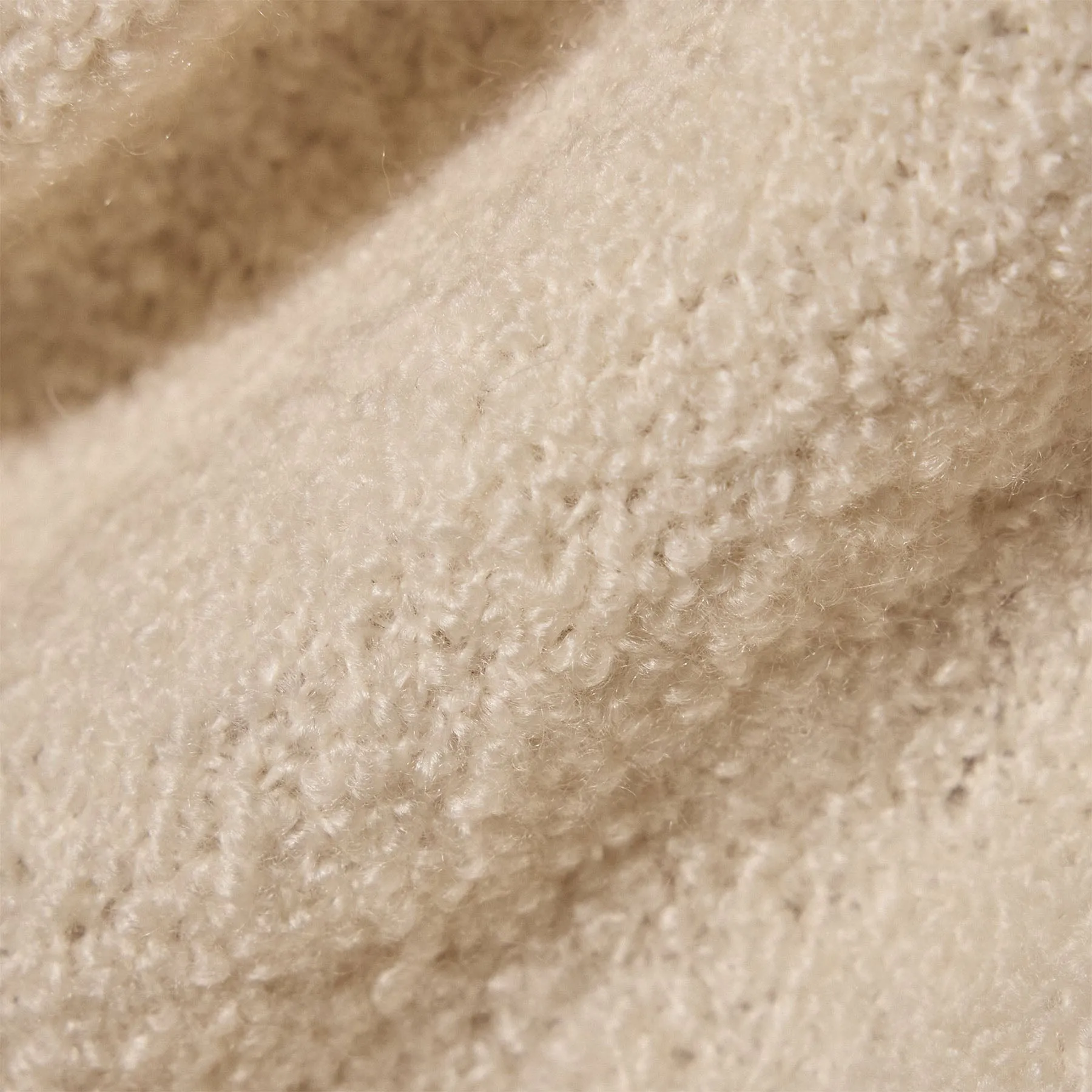 Cashmere Boucle Mock Neck - Ivory