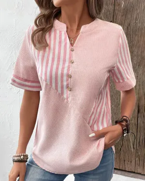 Chloe - Striped Linen Top