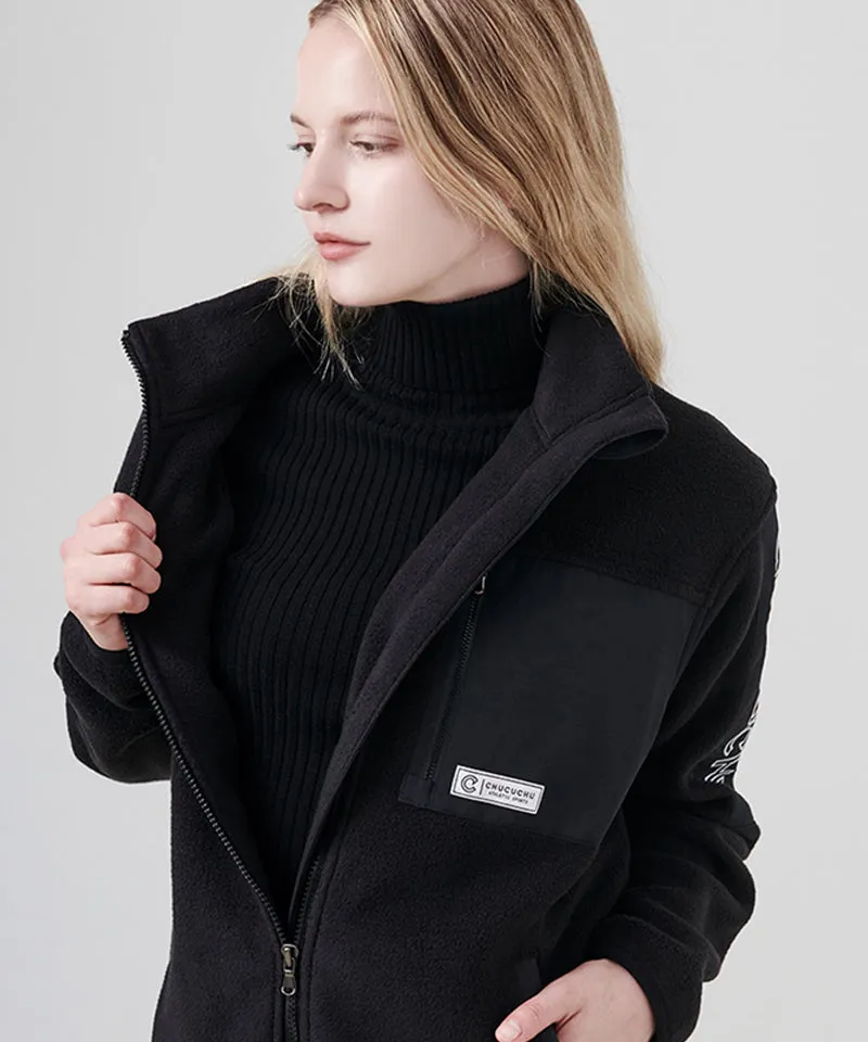 CHUCUCHU Winter Zip-up Fleece Outerwear [UNISEX] - Black