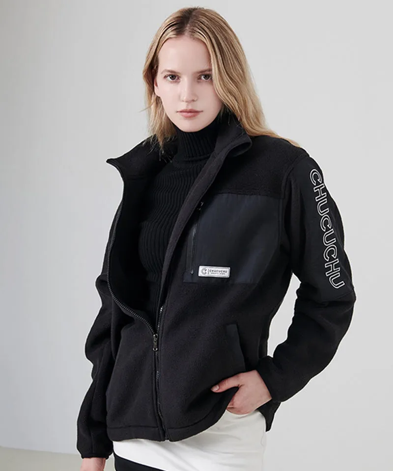 CHUCUCHU Winter Zip-up Fleece Outerwear [UNISEX] - Black