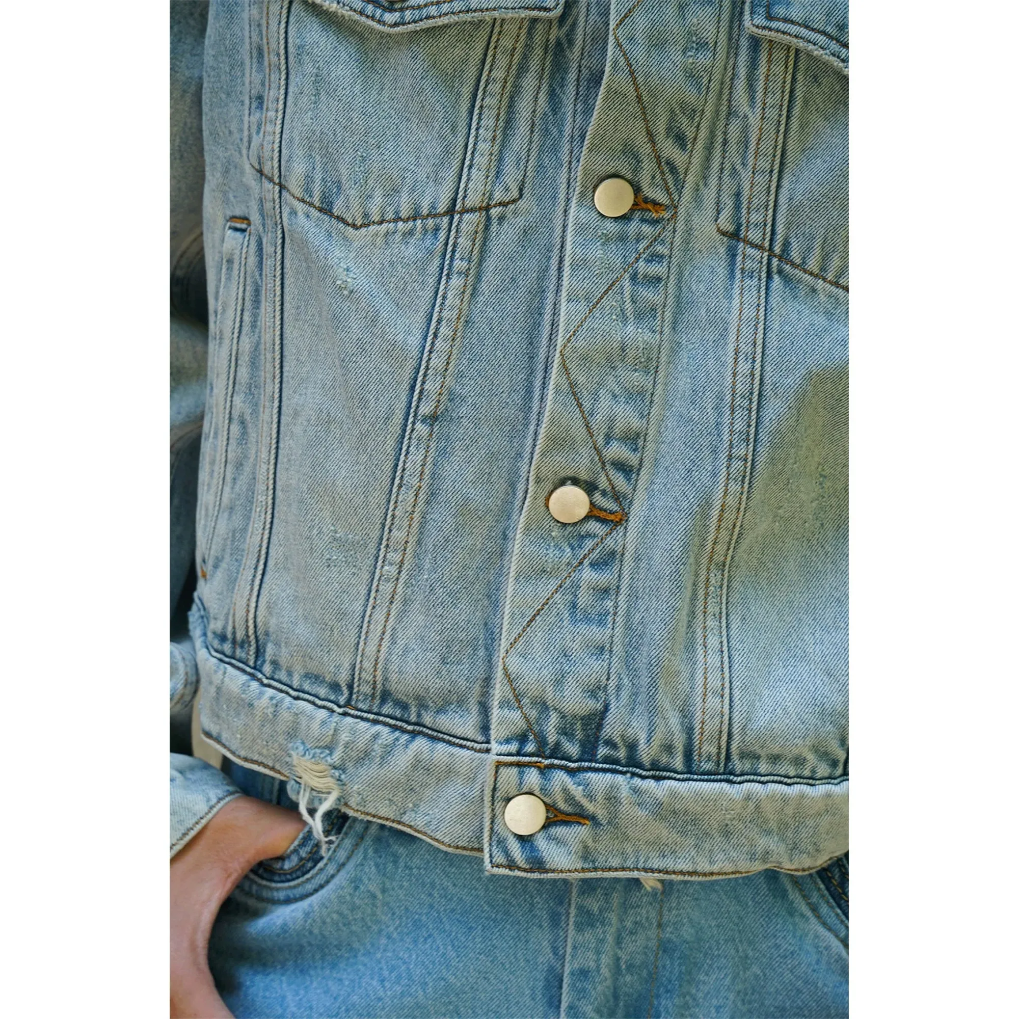 Classic Distressed Denim Jacket