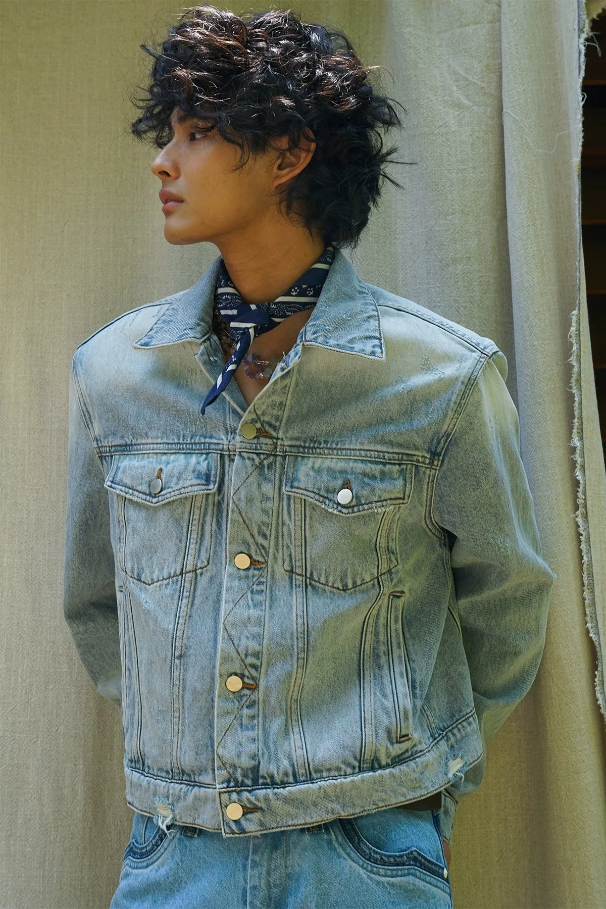 Classic Distressed Denim Jacket