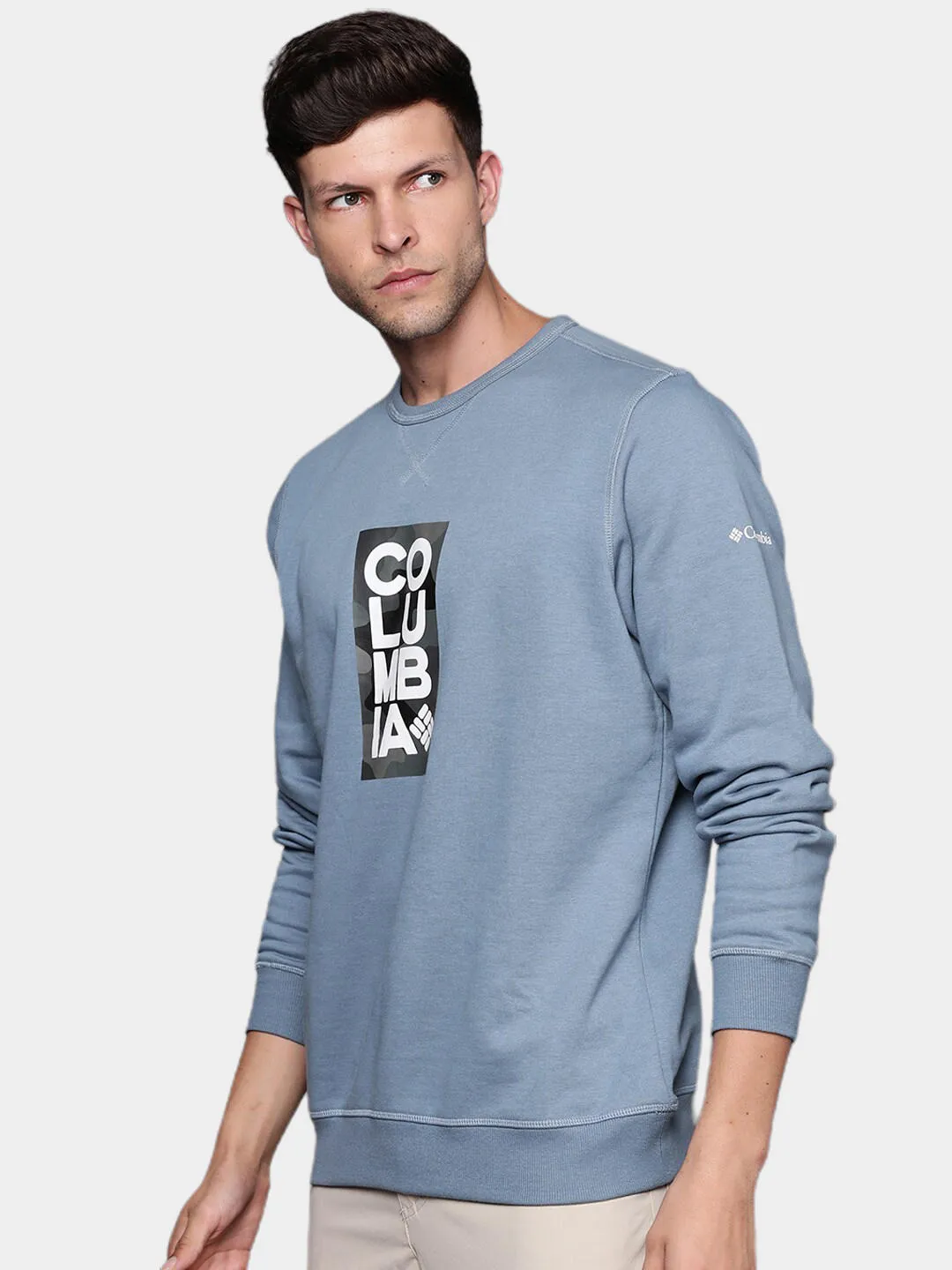 Columbia Men Blue M Columbia Logo Fleece Crew Fleece Jacket