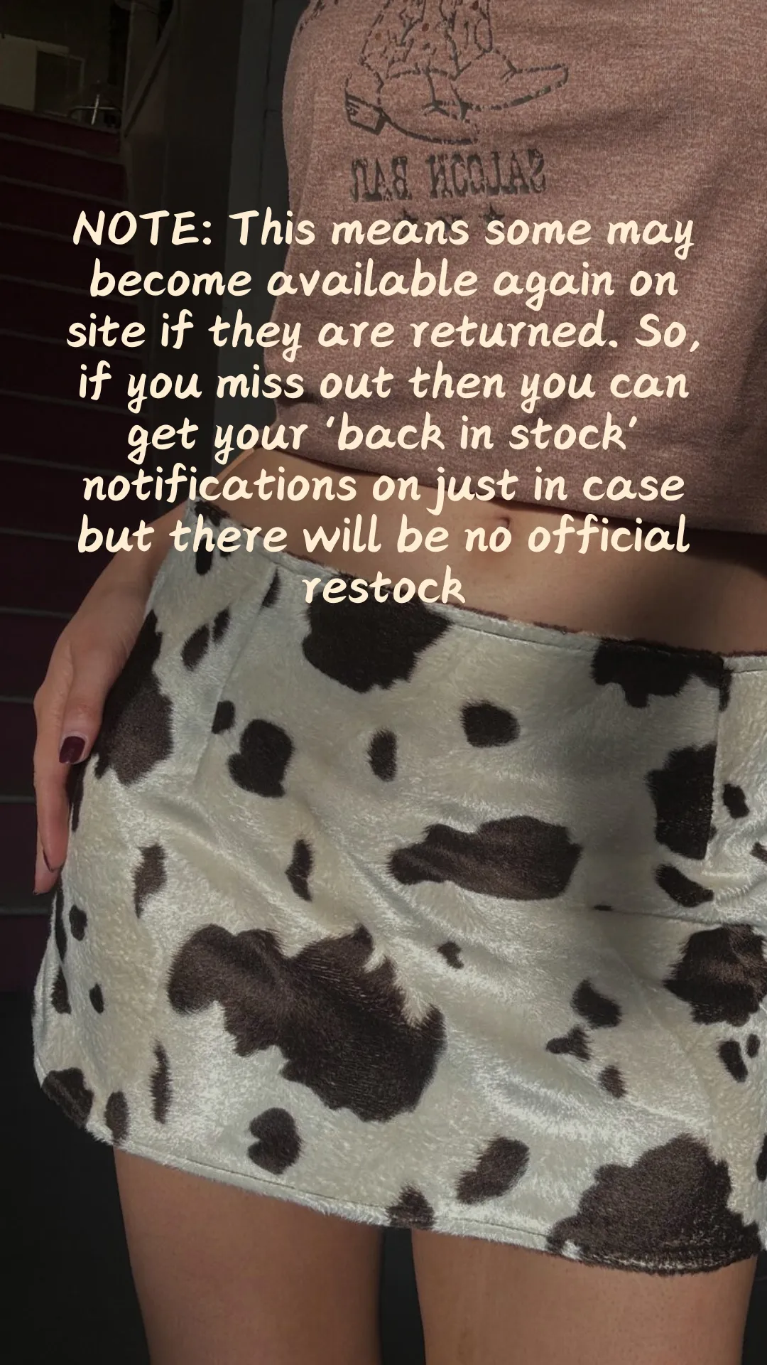 COW/GIRAFFE REVERSIBLE MINI SKIRT