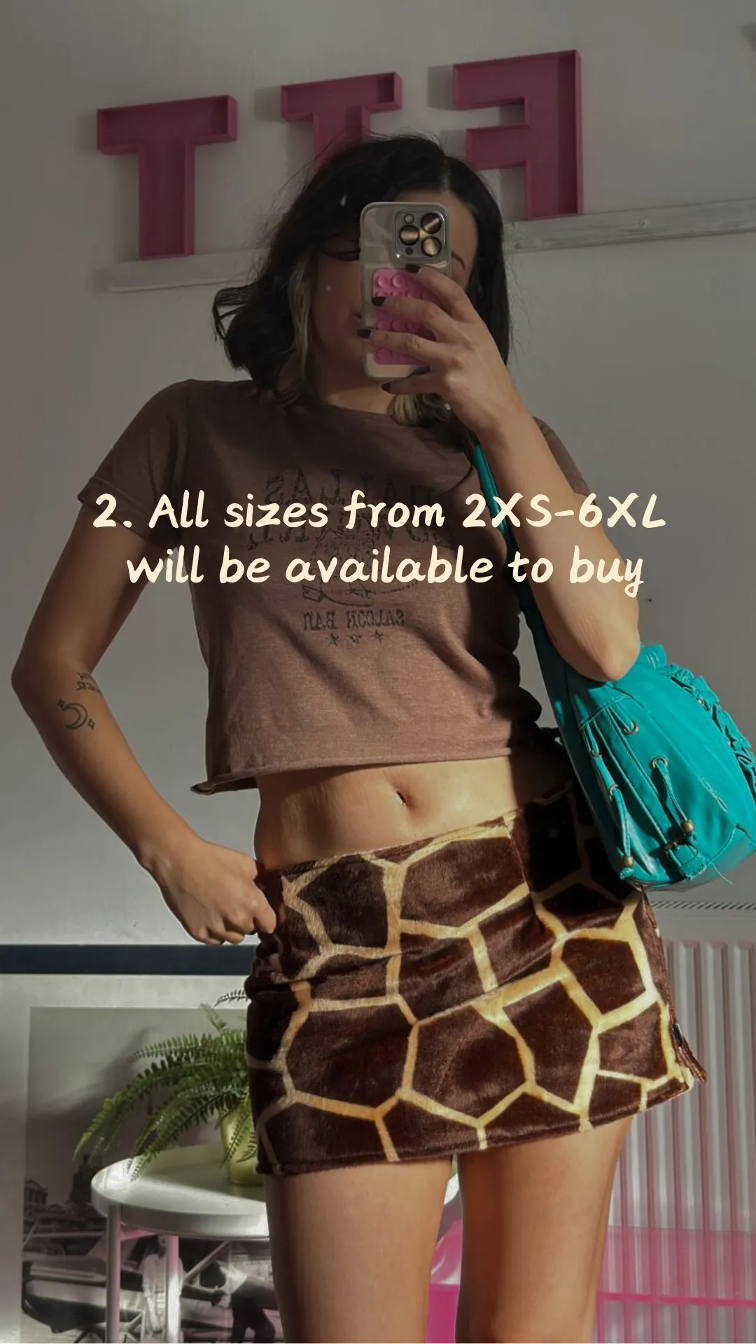 COW/GIRAFFE REVERSIBLE MINI SKIRT