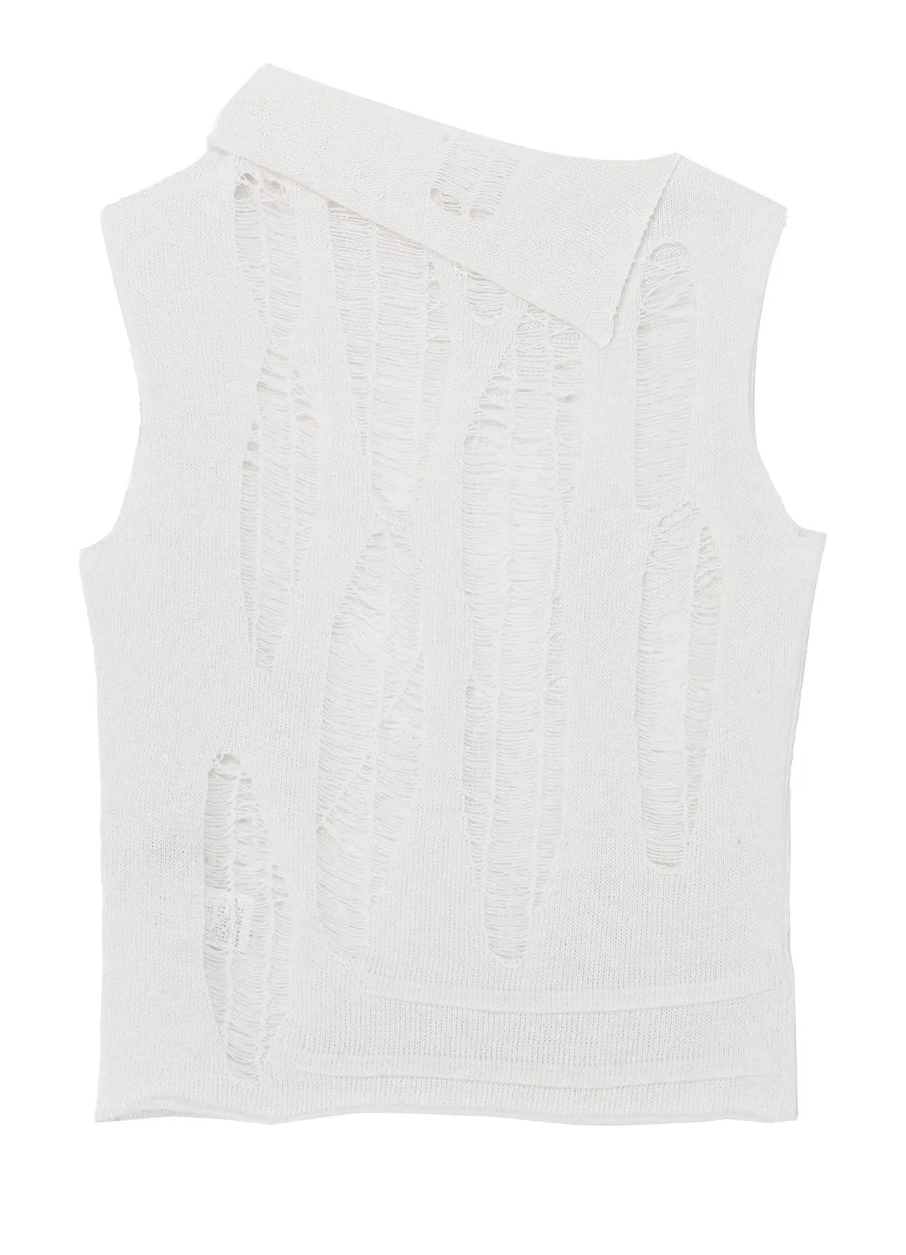 CRUSH PLAIN STITCH CRUSHED SLEEVELESS KNIT