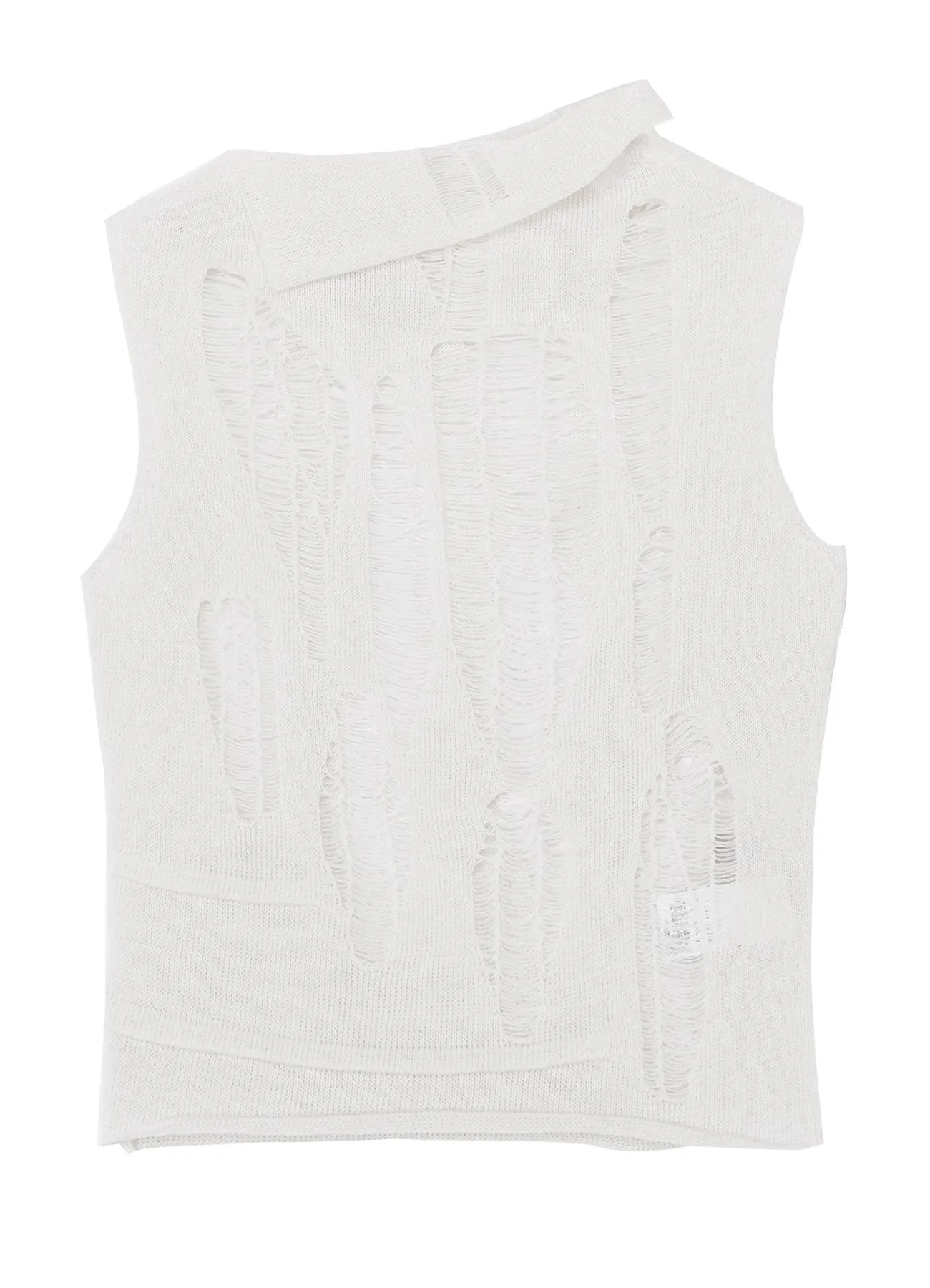 CRUSH PLAIN STITCH CRUSHED SLEEVELESS KNIT