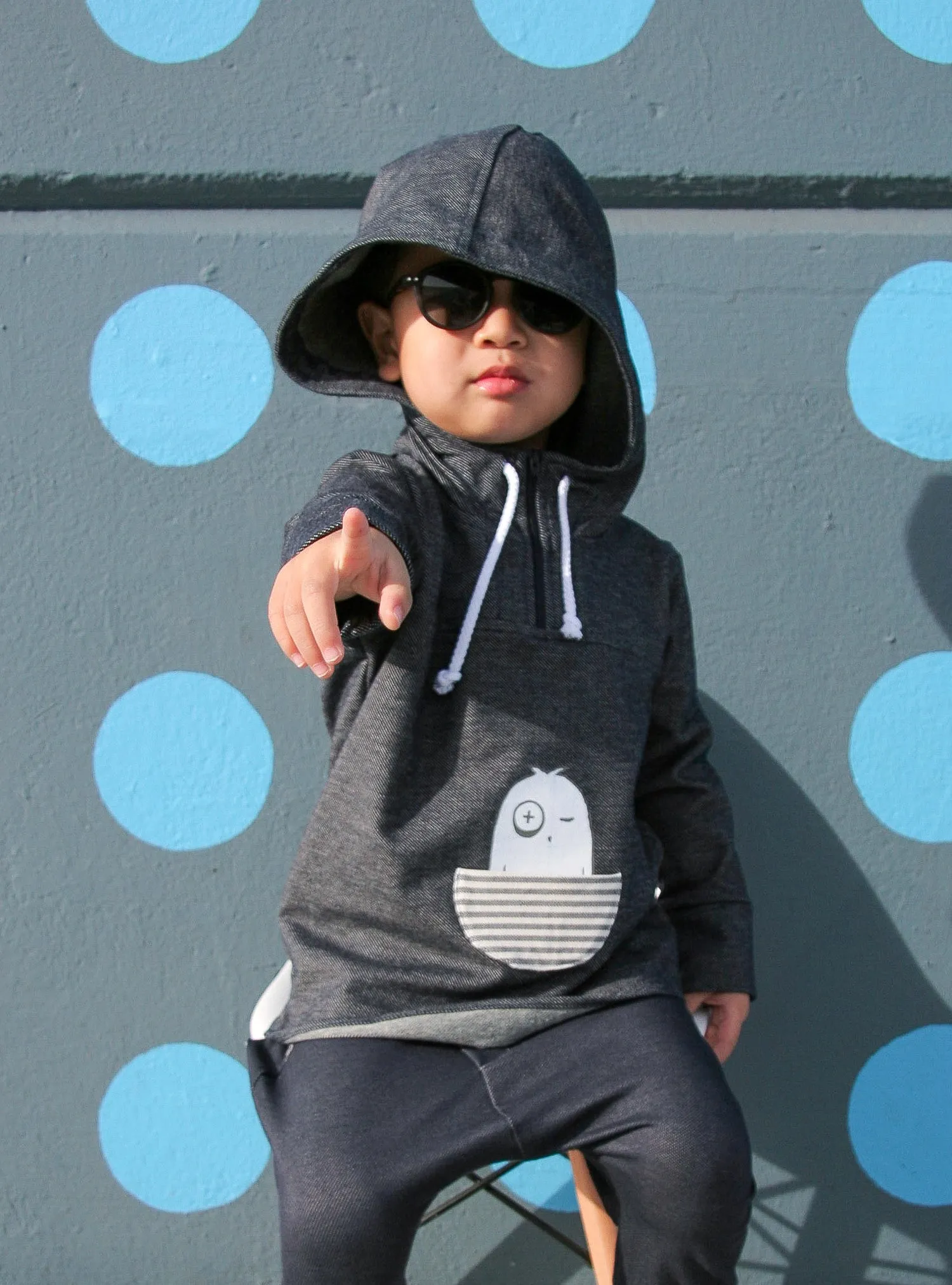 Denim Pullover Hoodie - Blue - LIMITED EDITION
